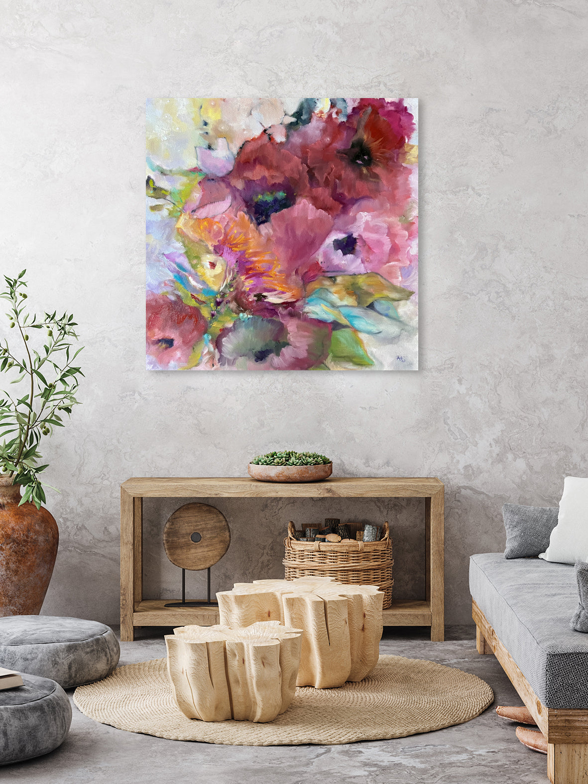 Vibrant Floral Abstract by Alexandra Higgins on GIANT ART - floral painting flowers and plants floral painting