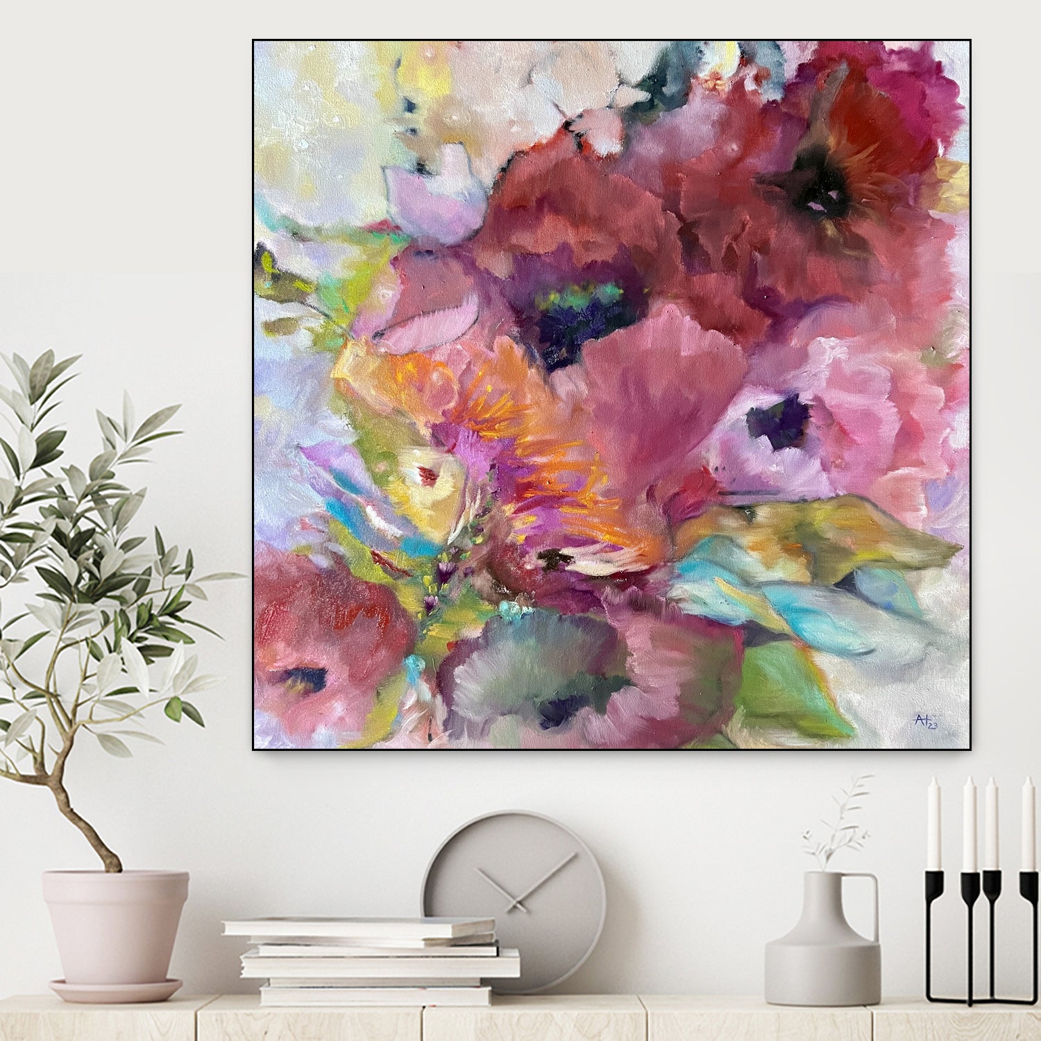 Vibrant Floral Abstract by Alexandra Higgins on GIANT ART - floral painting flowers and plants floral painting