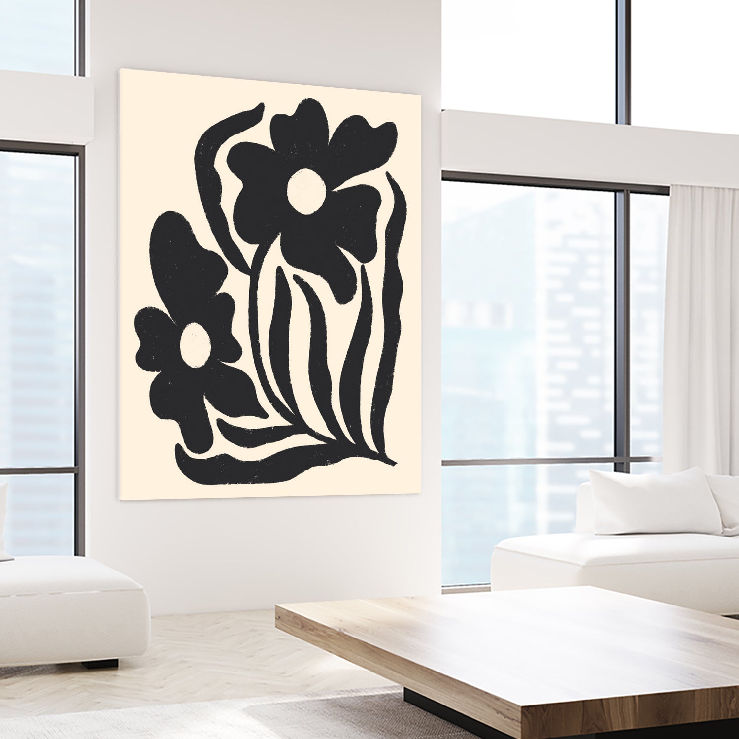 Textured flower silhouettes by Angela Minca on GIANT ART - graphic floral flowers and plants graphic floral