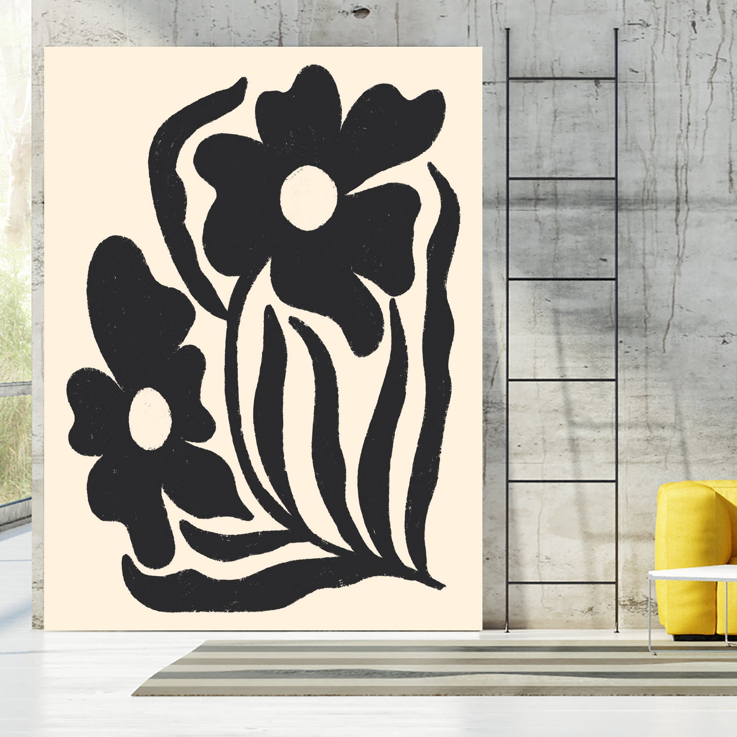 Textured flower silhouettes by Angela Minca on GIANT ART - graphic floral flowers and plants graphic floral