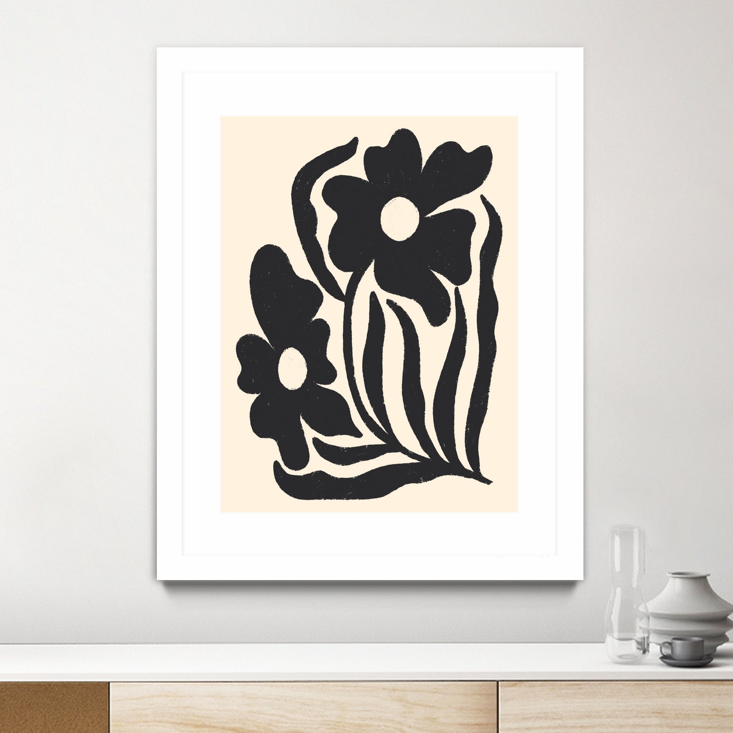Textured flower silhouettes by Angela Minca on GIANT ART - graphic floral flowers and plants graphic floral