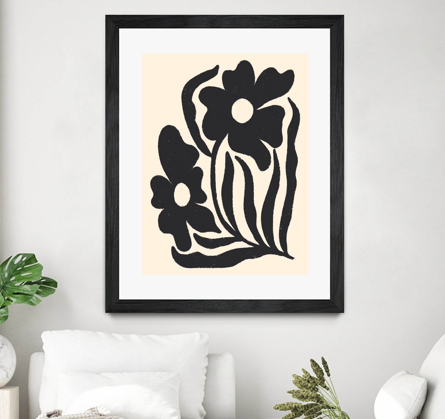 Textured flower silhouettes by Angela Minca on GIANT ART - graphic floral flowers and plants graphic floral