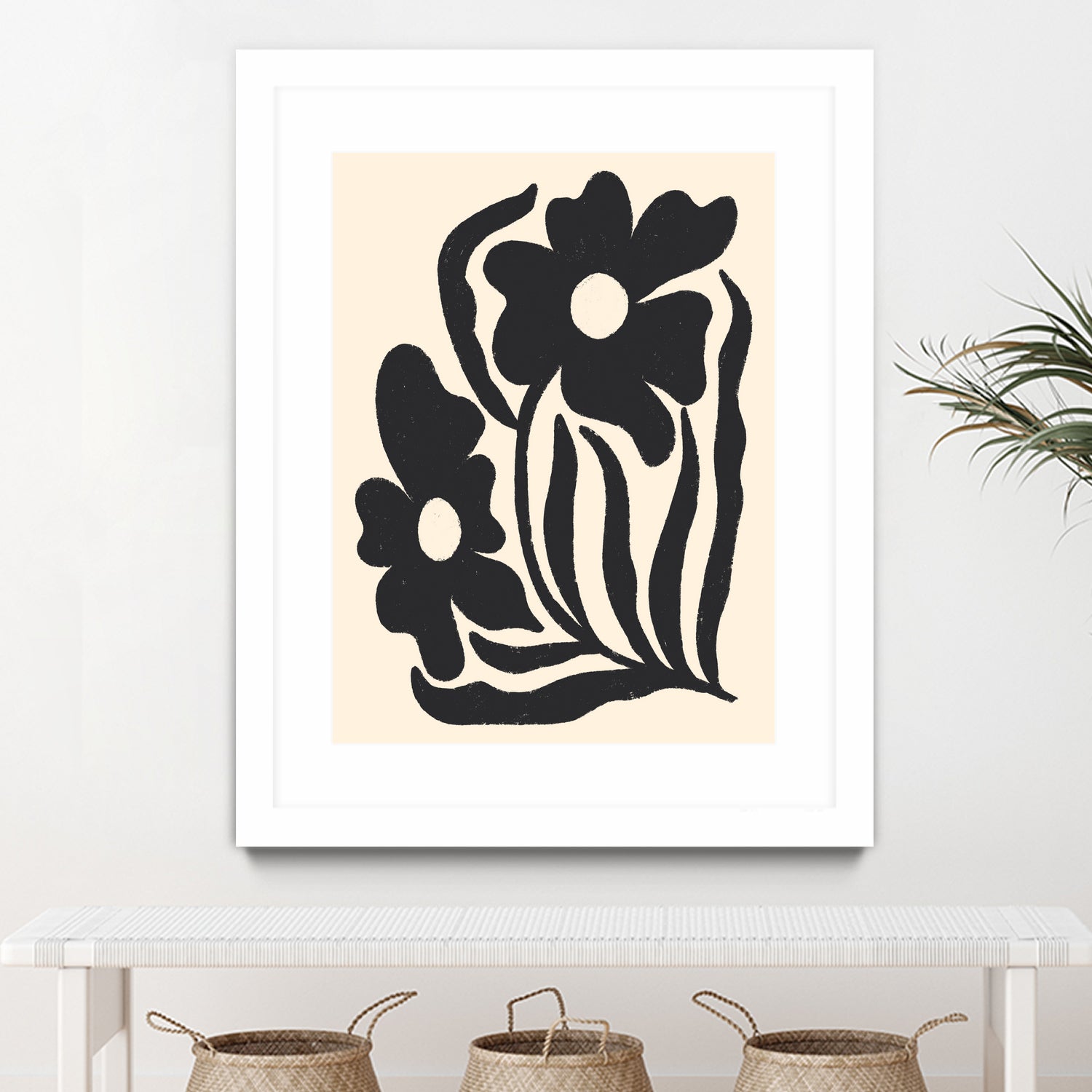 Textured flower silhouettes by Angela Minca on GIANT ART - graphic floral flowers and plants graphic floral