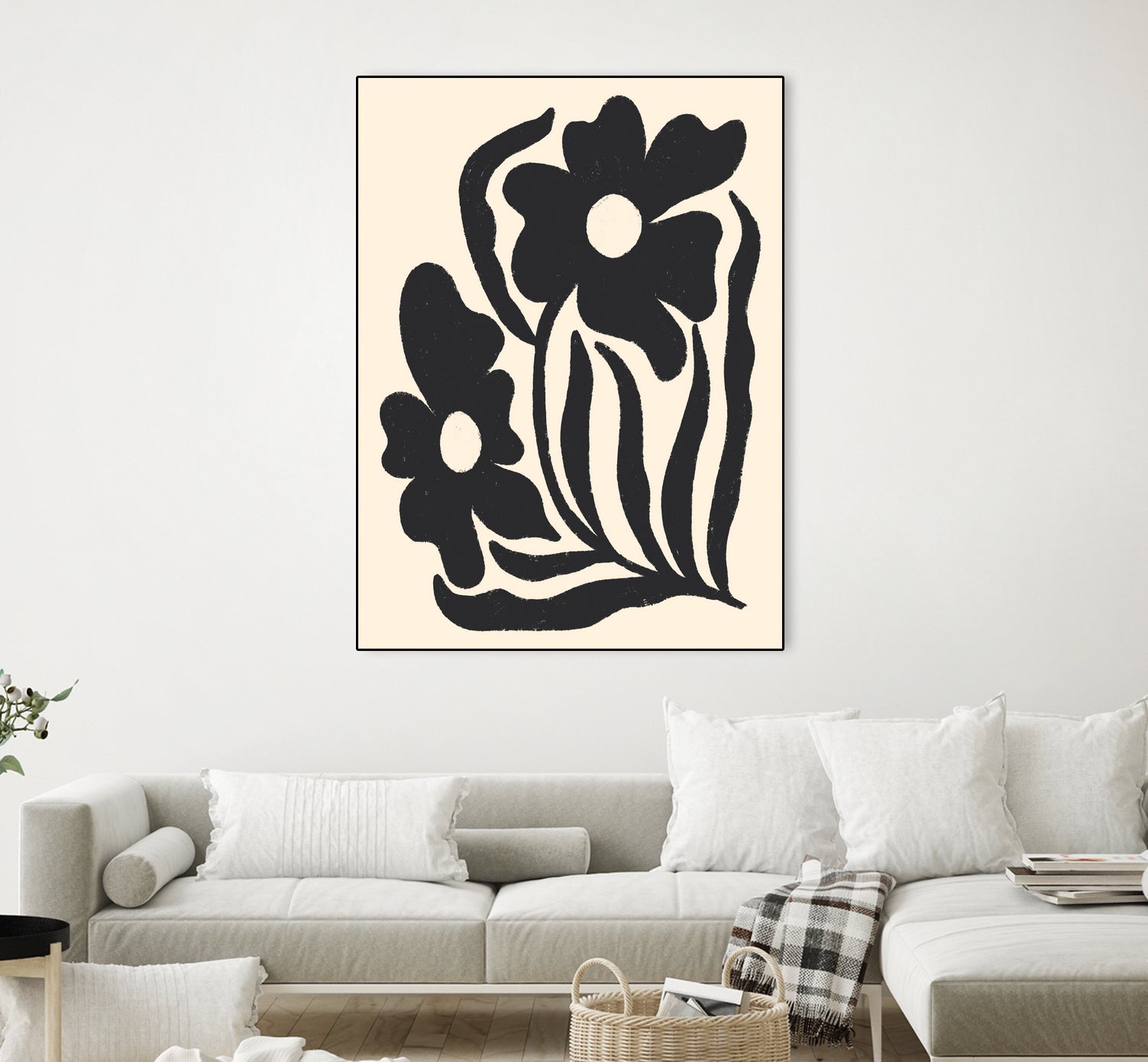 Textured flower silhouettes by Angela Minca on GIANT ART - graphic floral flowers and plants graphic floral