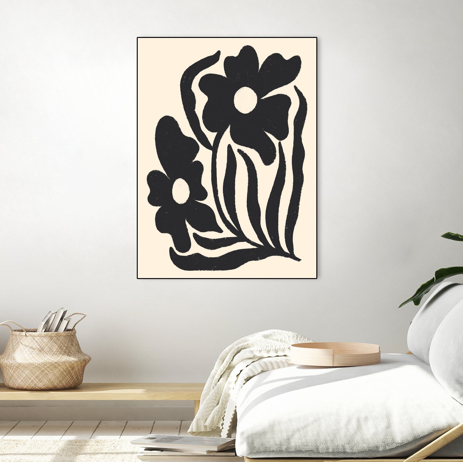 Textured flower silhouettes by Angela Minca on GIANT ART - graphic floral flowers and plants graphic floral