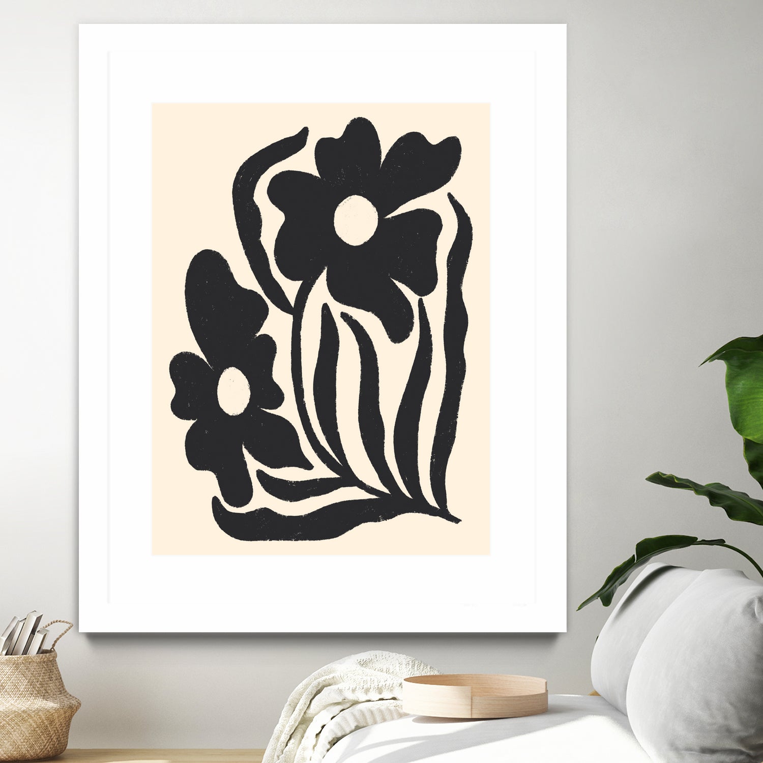 Textured flower silhouettes by Angela Minca on GIANT ART - graphic floral flowers and plants graphic floral