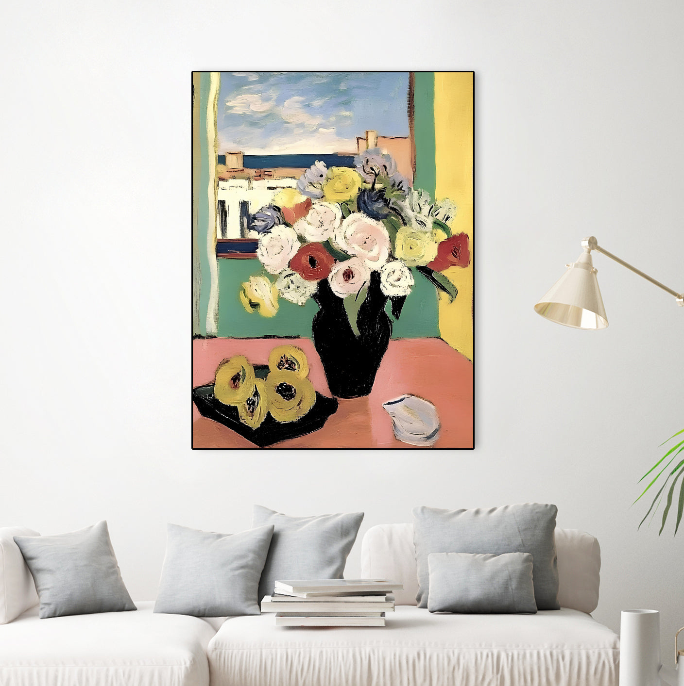 Floral Arrangement In A Black Vase by Avanesova Elena on GIANT ART - modern art painting flowers and plants modern art painting