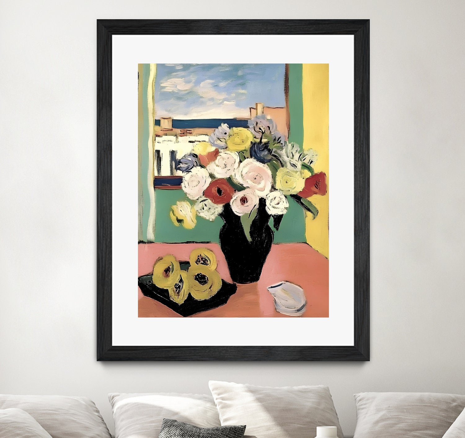 Floral Arrangement In A Black Vase by Avanesova Elena on GIANT ART - modern art painting flowers and plants modern art painting