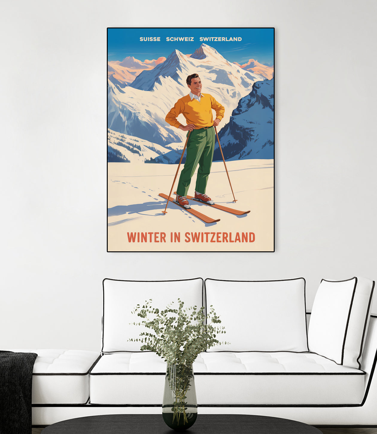 Swiss Alpine Bliss by Andreas Magnusson on GIANT ART - places vintage travel poster