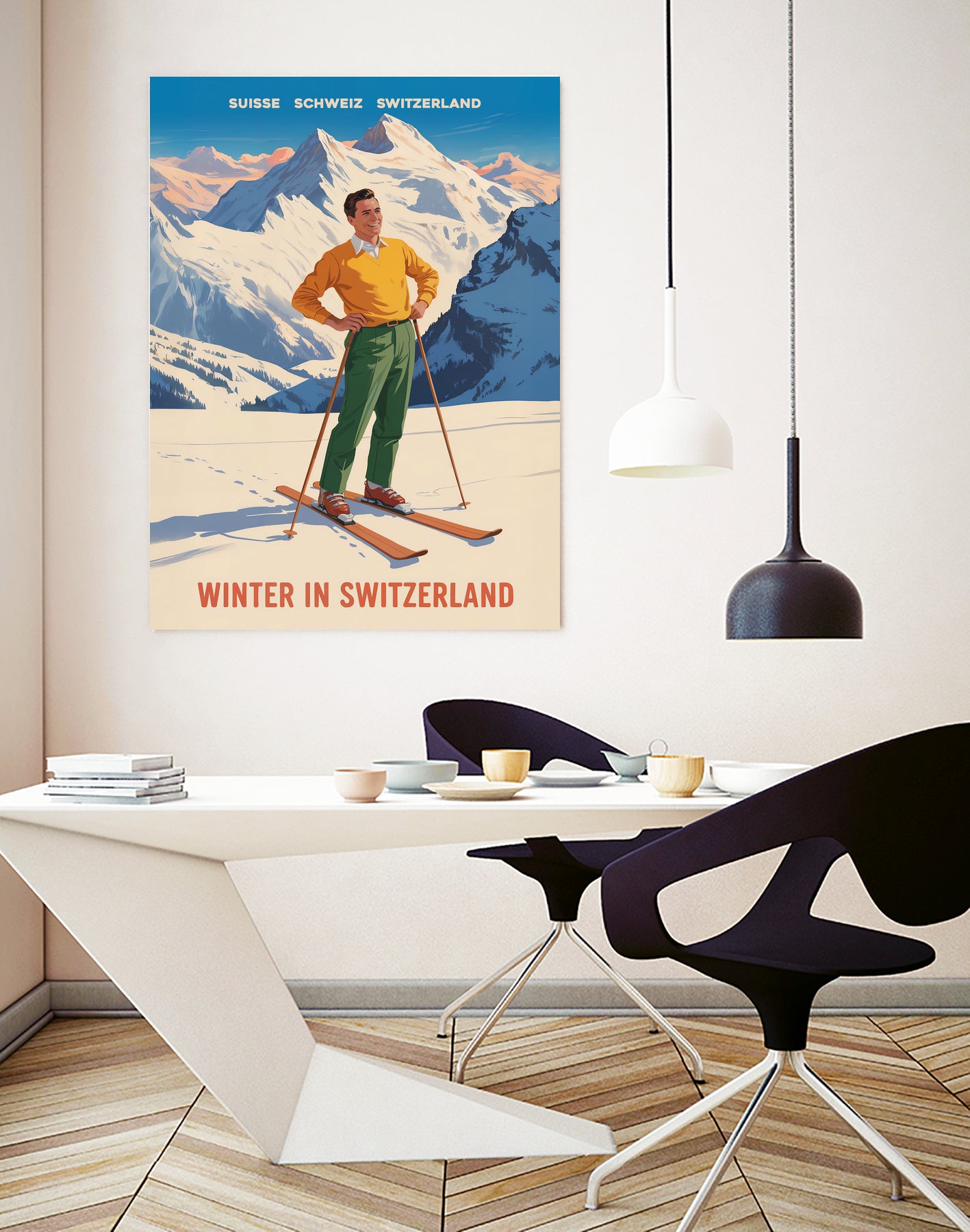 Swiss Alpine Bliss by Andreas Magnusson on GIANT ART - places vintage travel poster