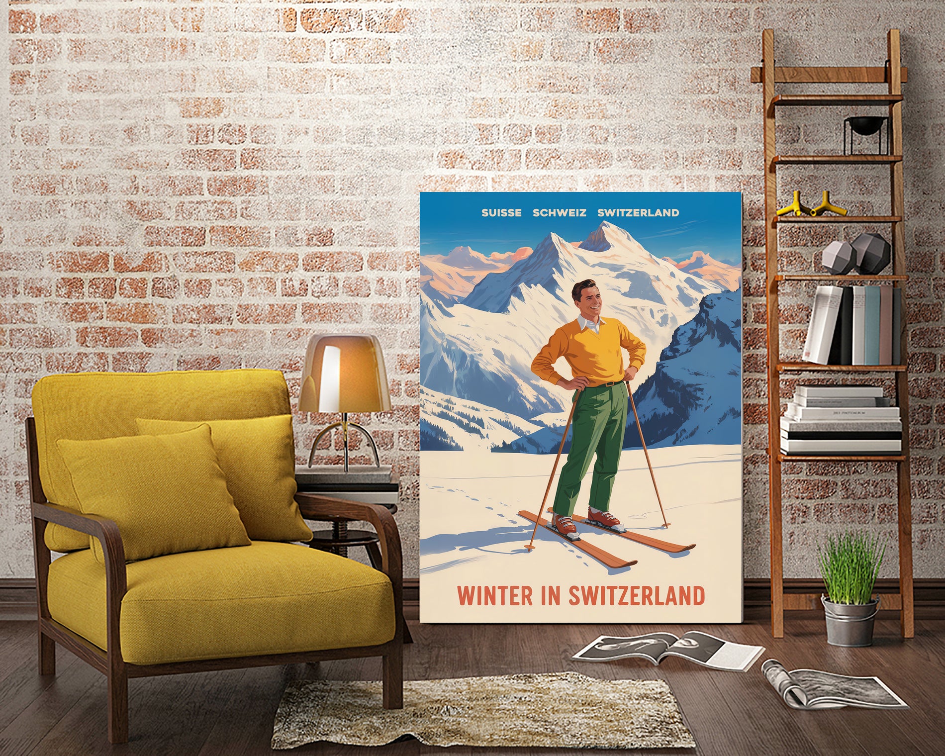 Swiss Alpine Bliss by Andreas Magnusson on GIANT ART - places vintage travel poster
