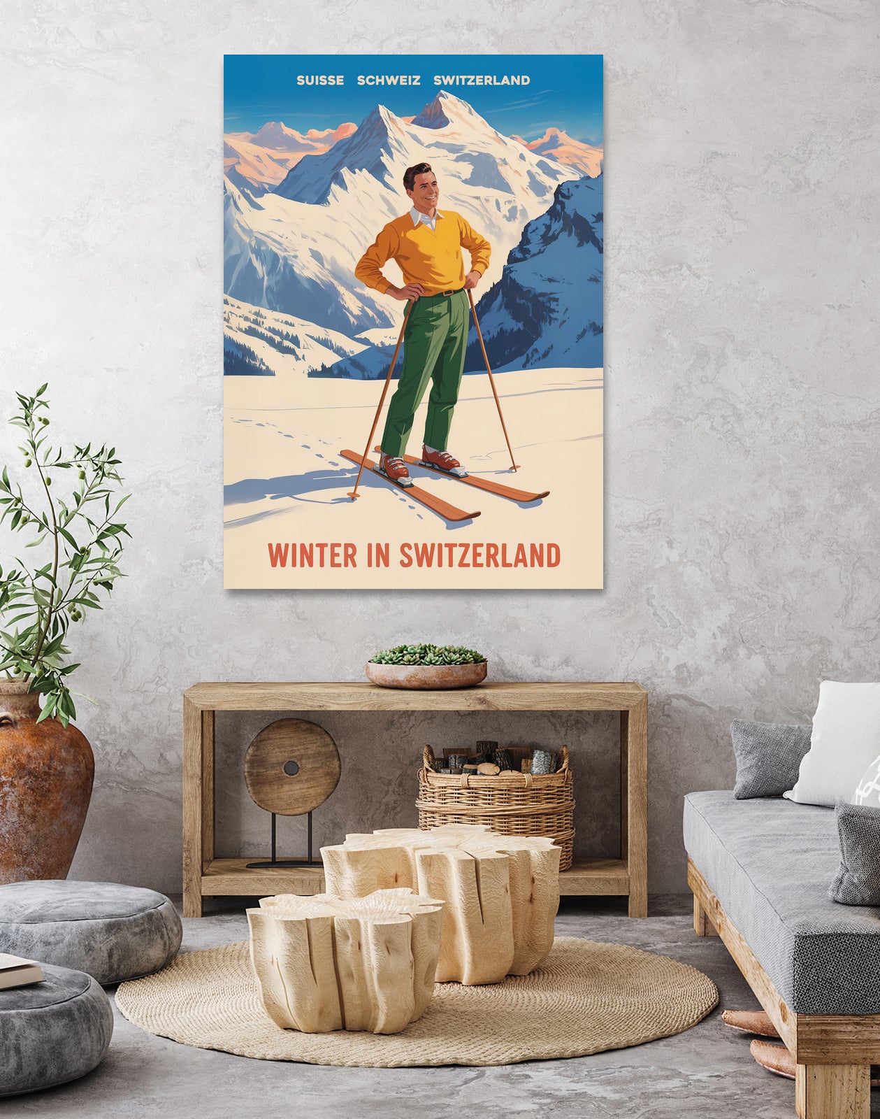 Swiss Alpine Bliss by Andreas Magnusson on GIANT ART - places vintage travel poster