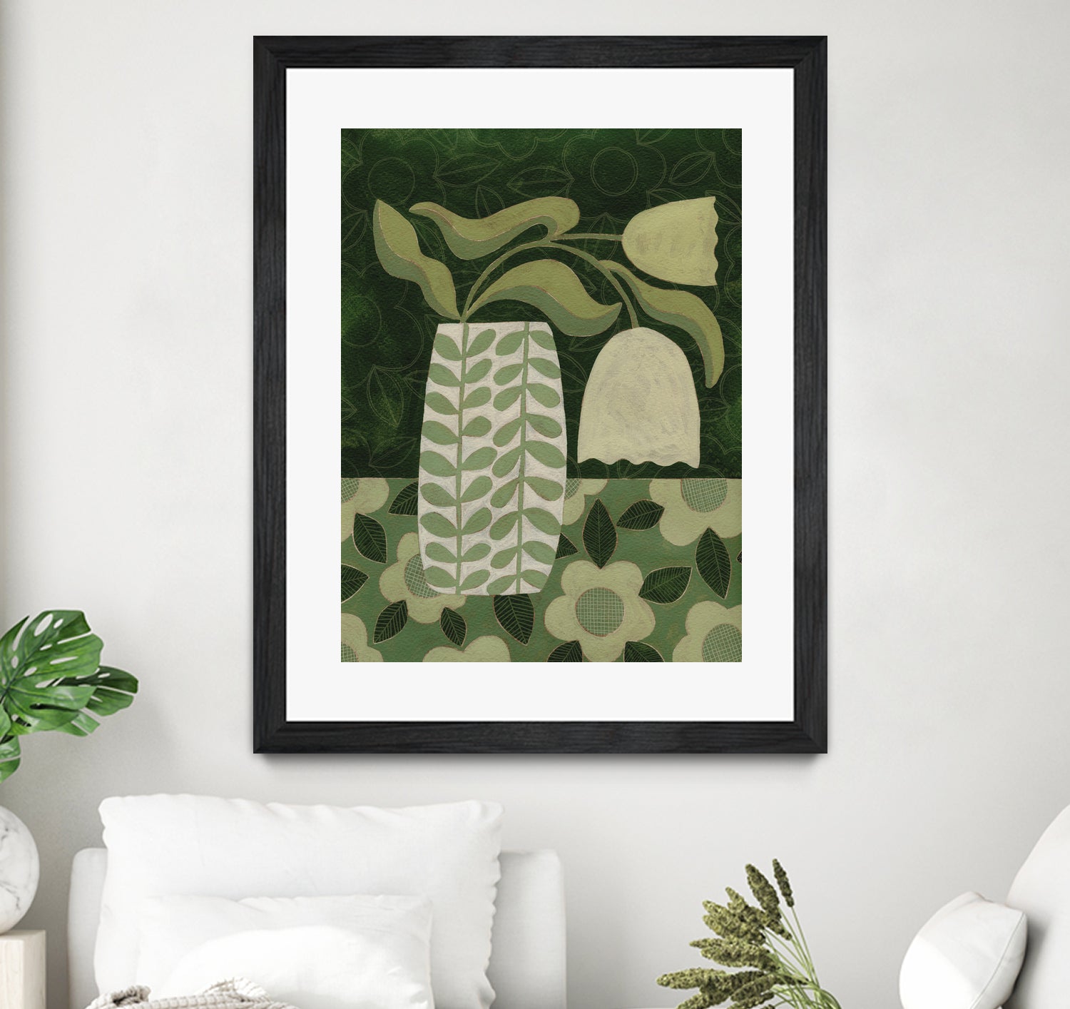 Green Tulip Still Life by Susan Black on GIANT ART - flowers and plants vintage floral art