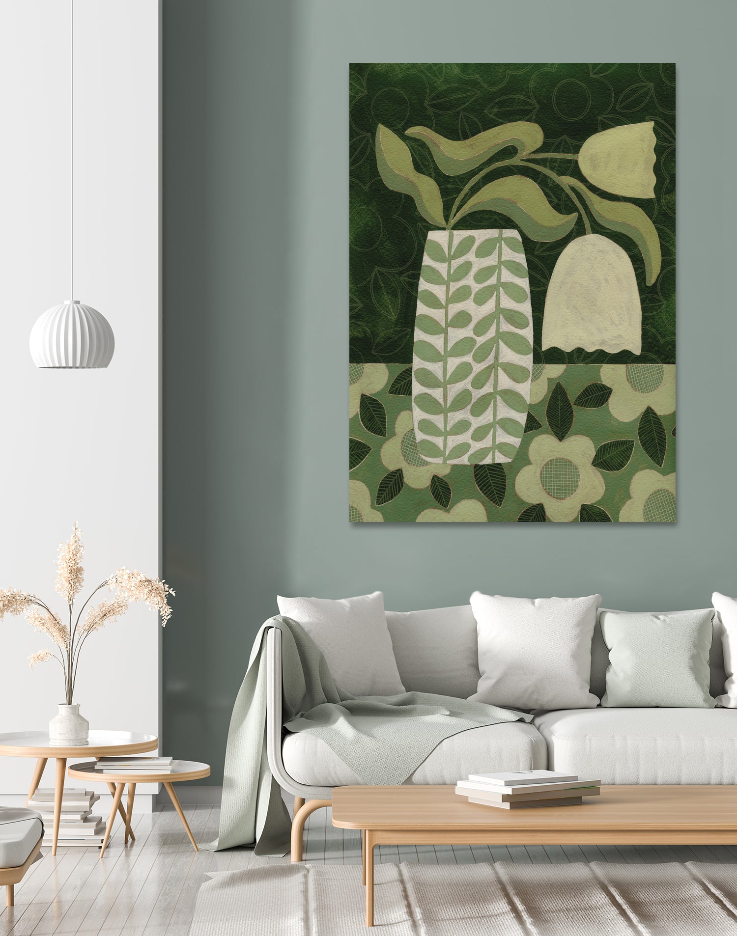 Green Tulip Still Life by Susan Black on GIANT ART - flowers and plants vintage floral art