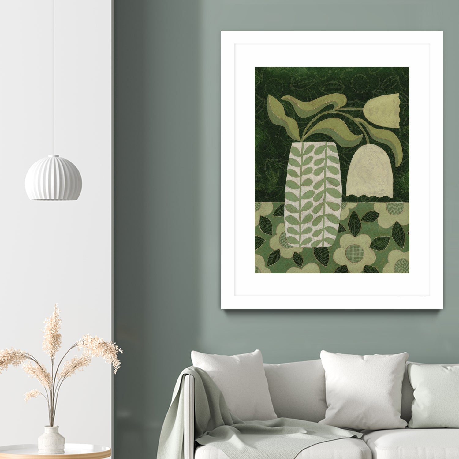 Green Tulip Still Life by Susan Black on GIANT ART - flowers and plants vintage floral art