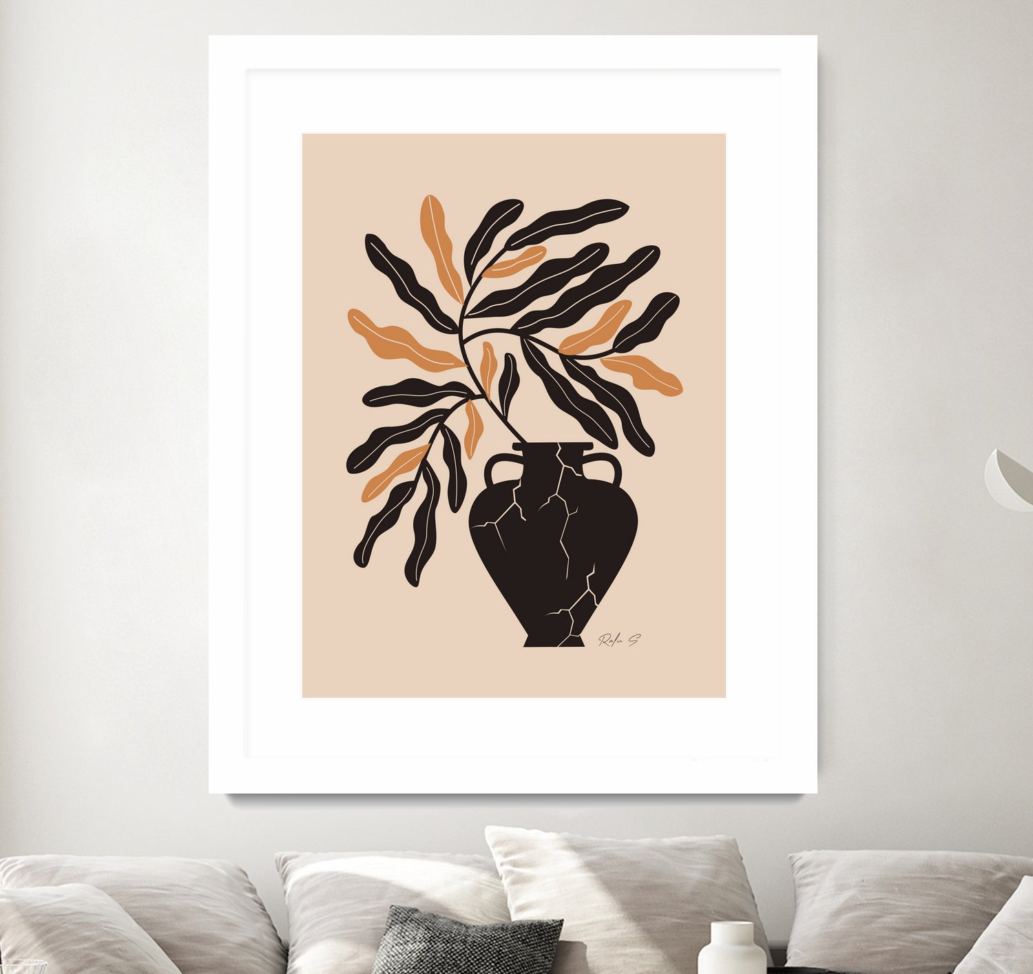 Gentle Life In A Broken Vase by Ralu S on GIANT ART - flowers and plants mid-century modern art