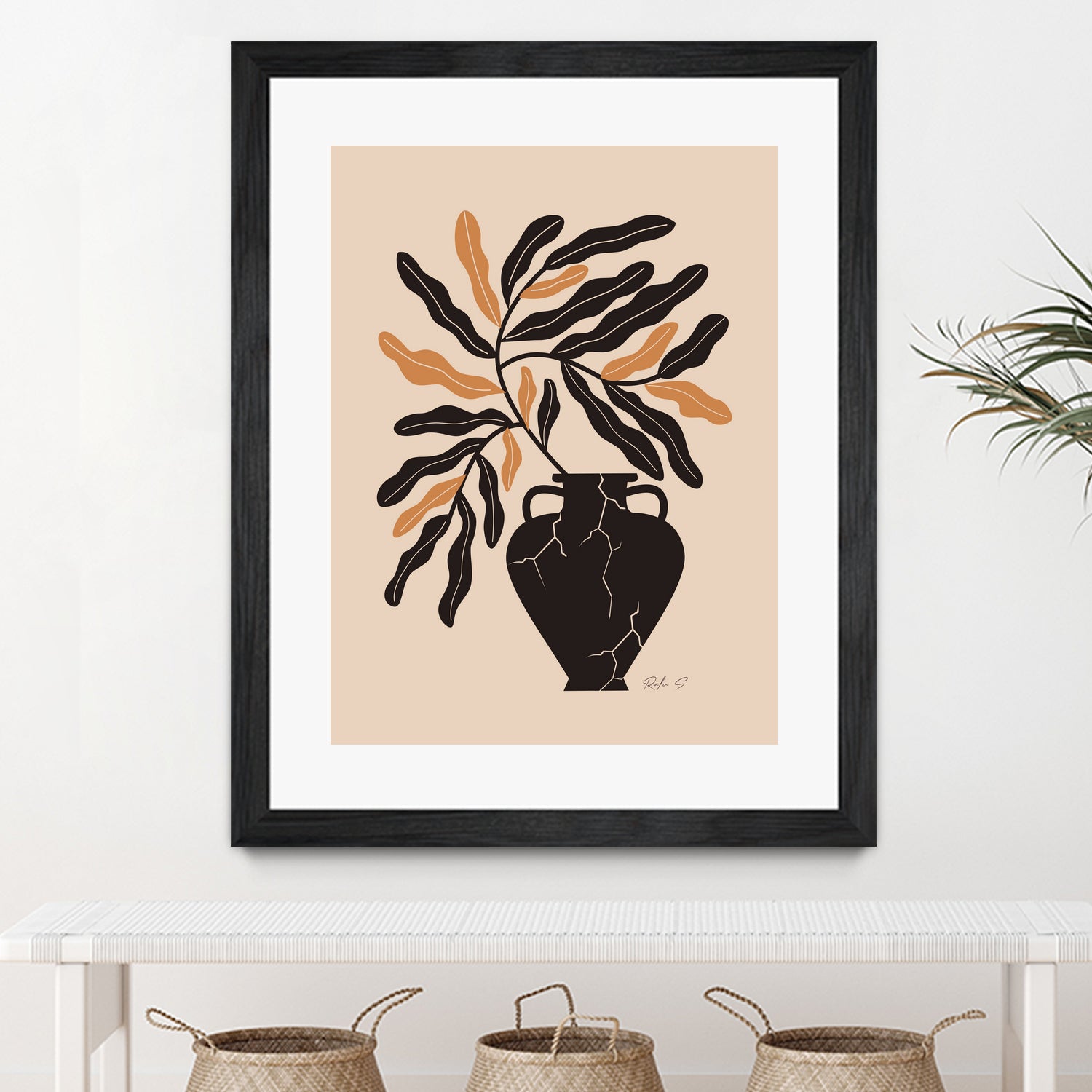 Gentle Life In A Broken Vase by Ralu S on GIANT ART - flowers and plants mid-century modern art