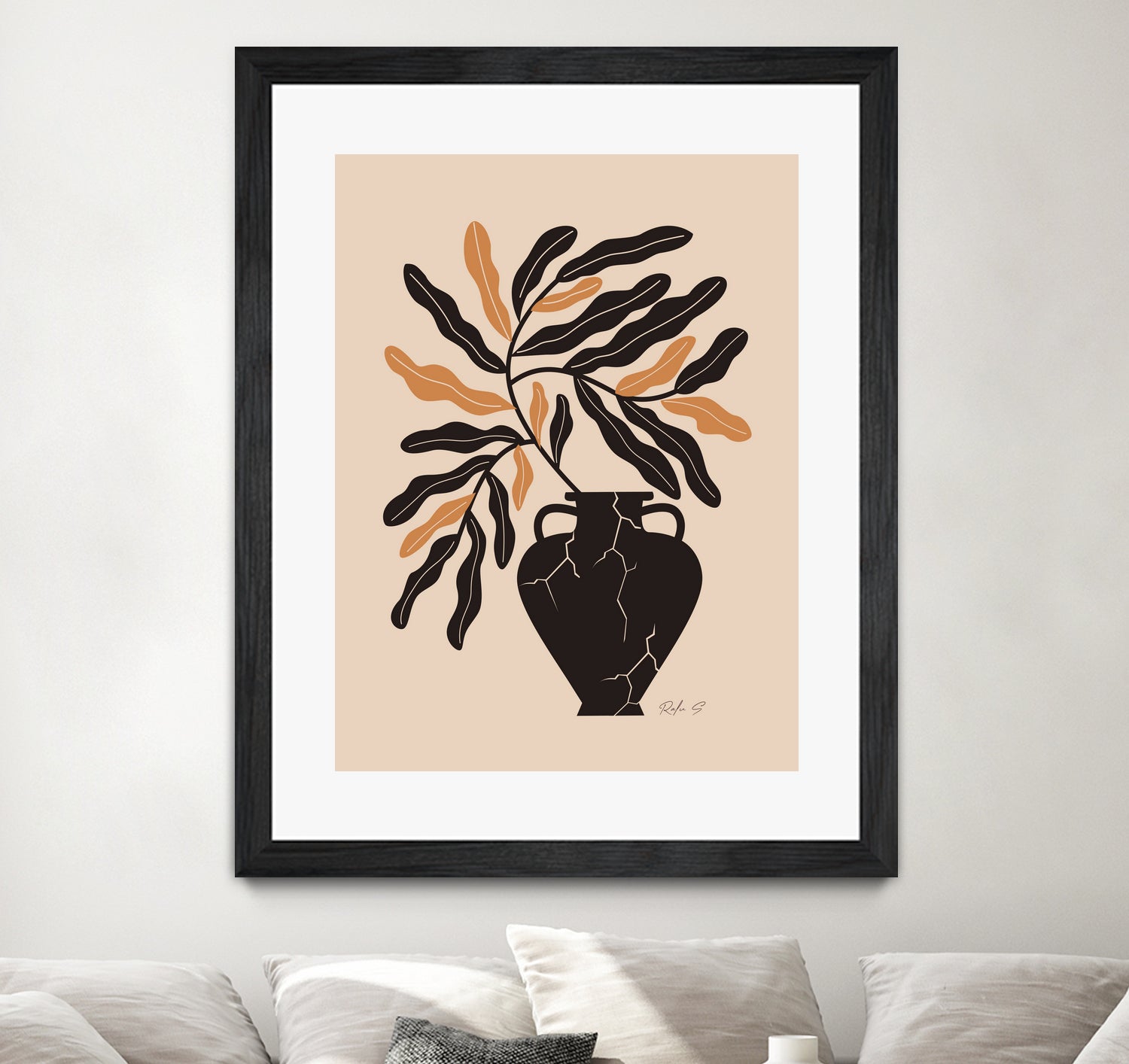 Gentle Life In A Broken Vase by Ralu S on GIANT ART - flowers and plants mid-century modern art