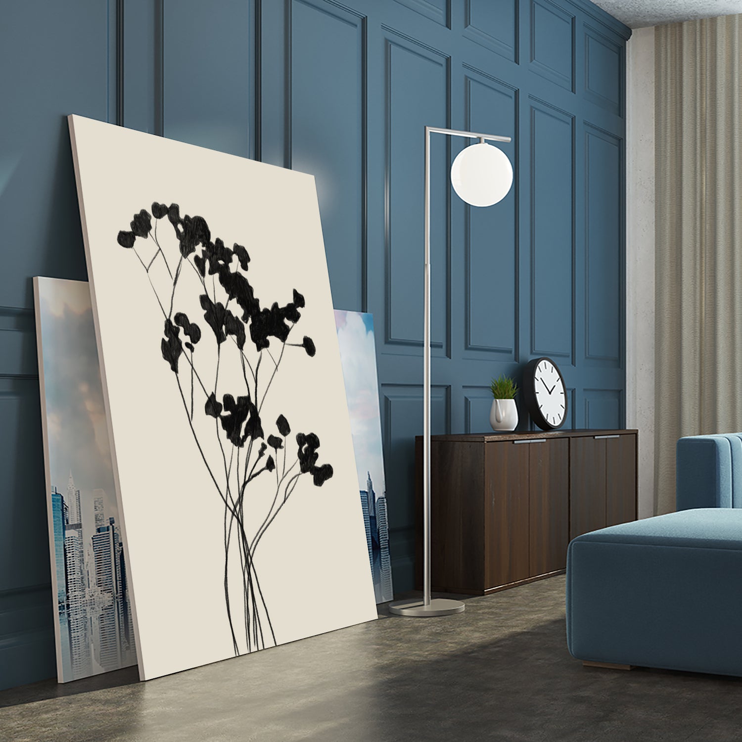 Modern Plant by THE MIUUS STUDIO on GIANT ART - black