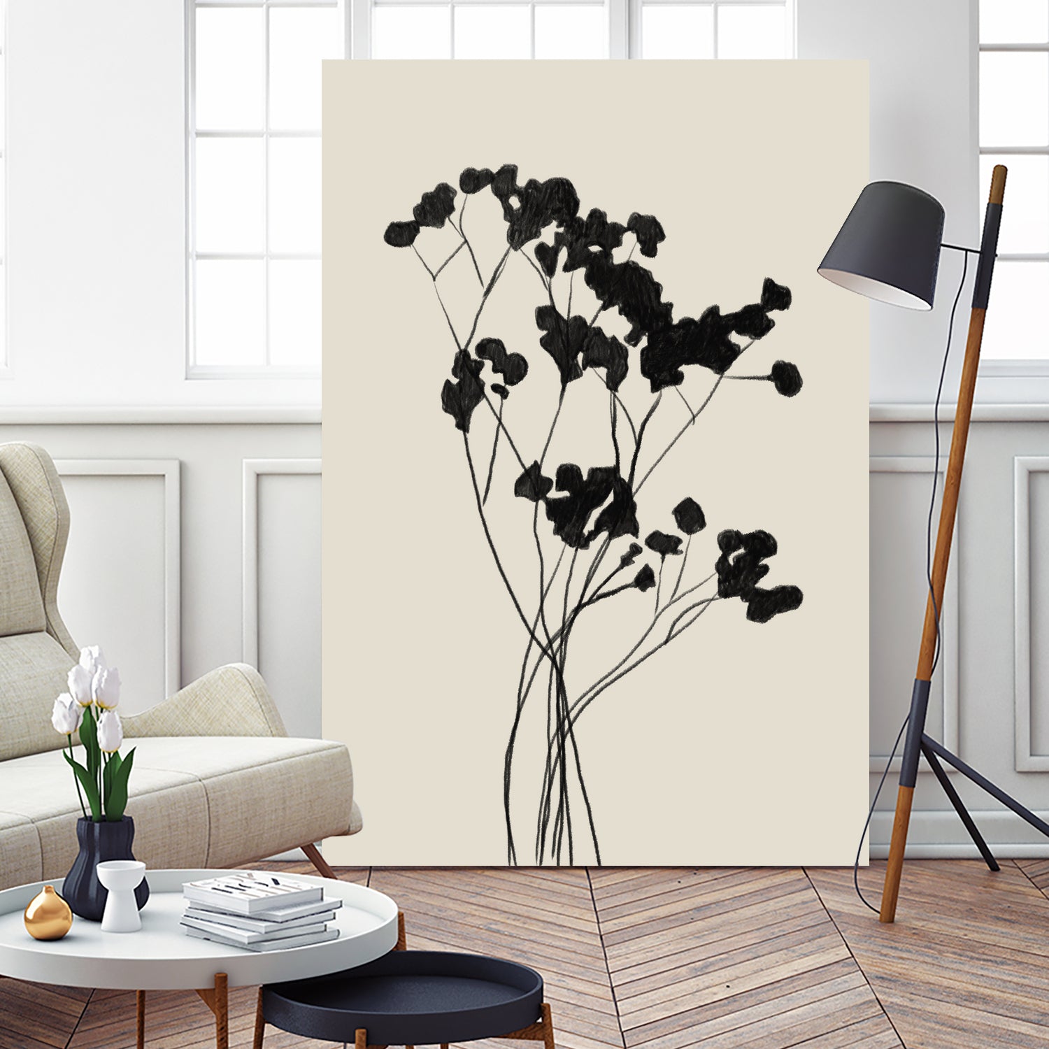 Modern Plant by THE MIUUS STUDIO on GIANT ART - black