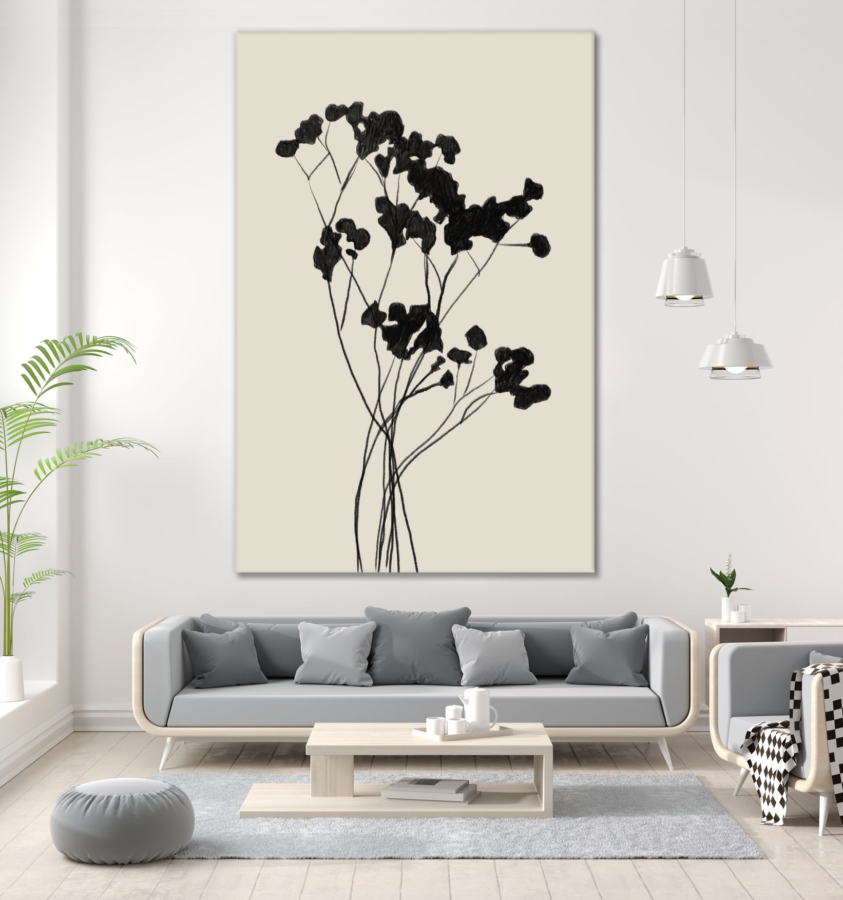 Modern Plant by THE MIUUS STUDIO on GIANT ART - black