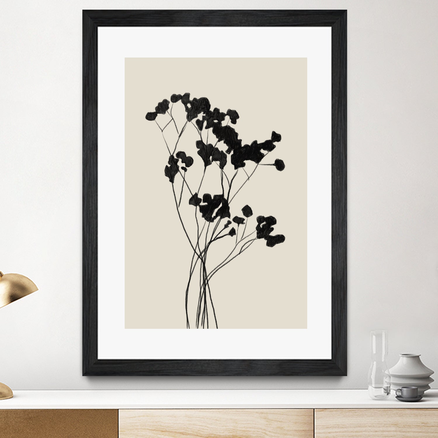 Modern Plant by THE MIUUS STUDIO on GIANT ART - black