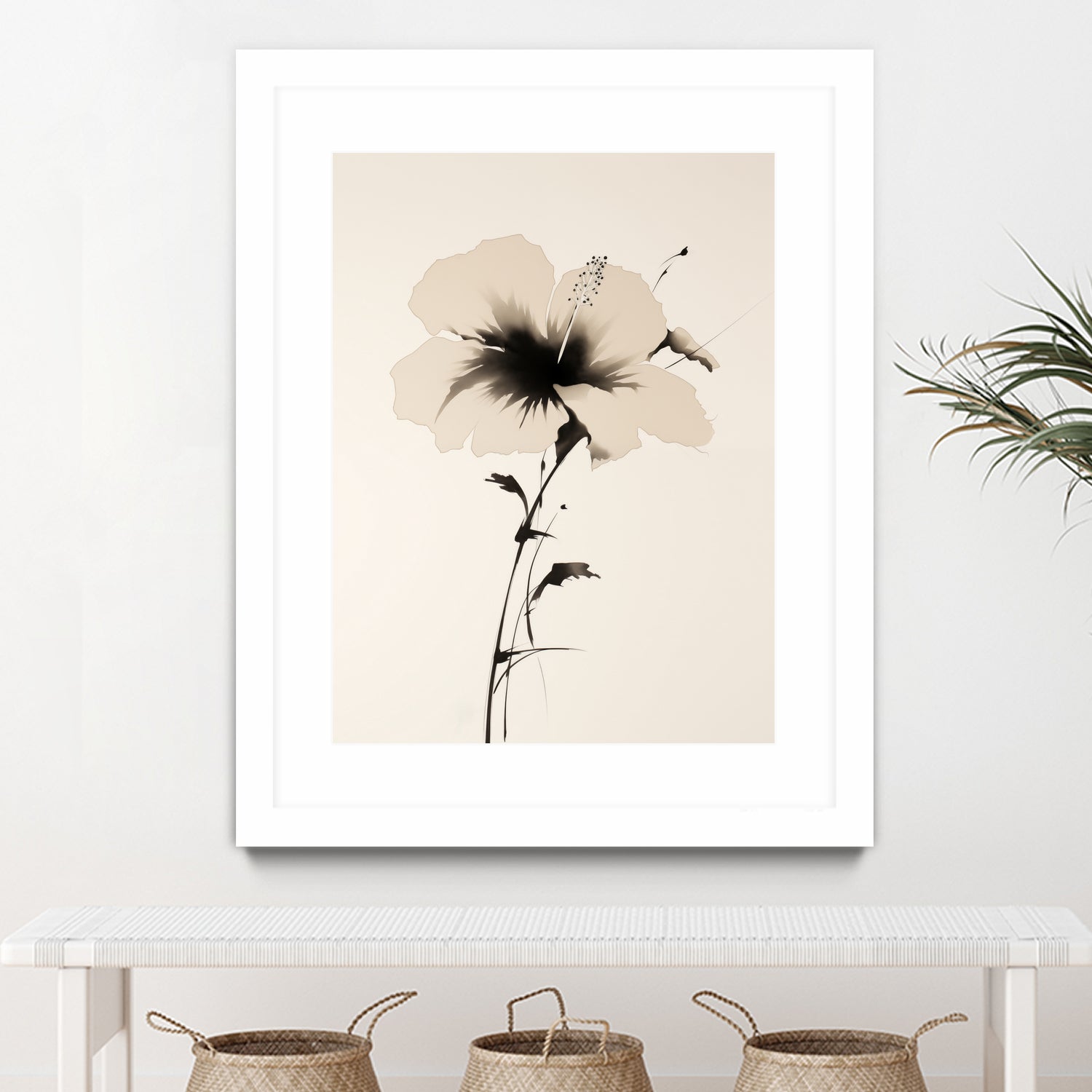 Hibiscus In Beige by Andreas Magnusson on GIANT ART - hibiscus