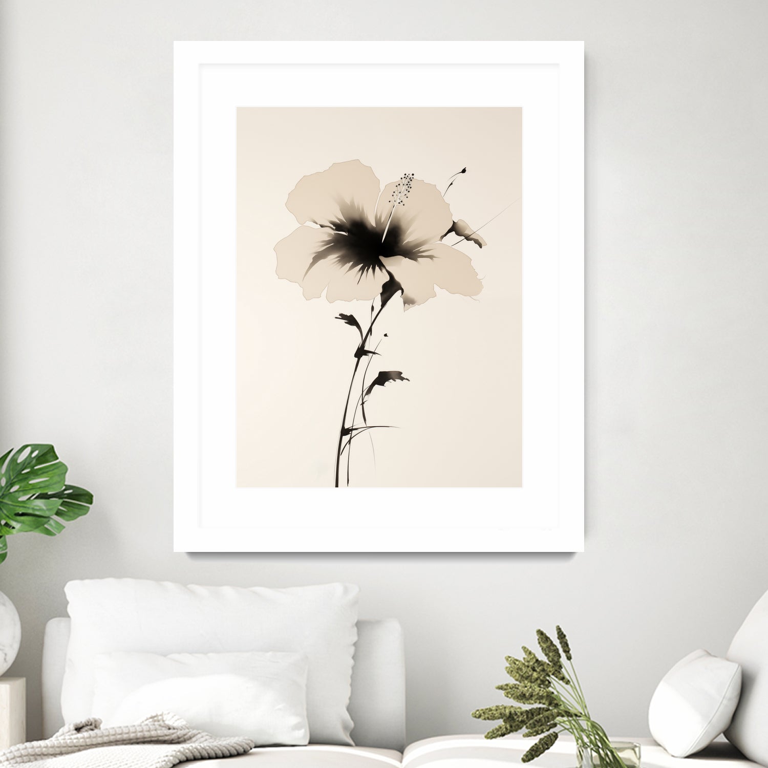 Hibiscus In Beige by Andreas Magnusson on GIANT ART - hibiscus