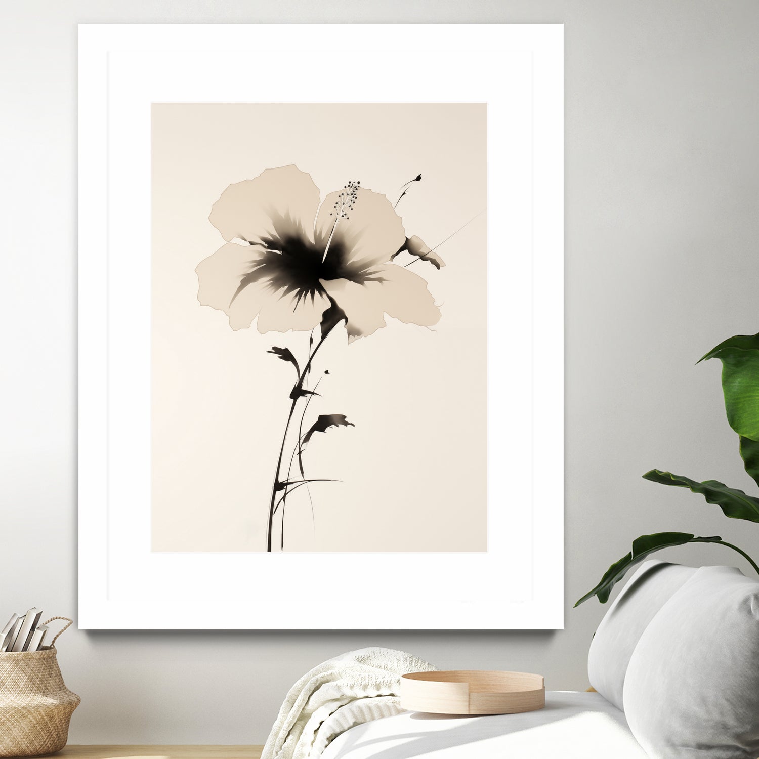 Hibiscus In Beige by Andreas Magnusson on GIANT ART - hibiscus