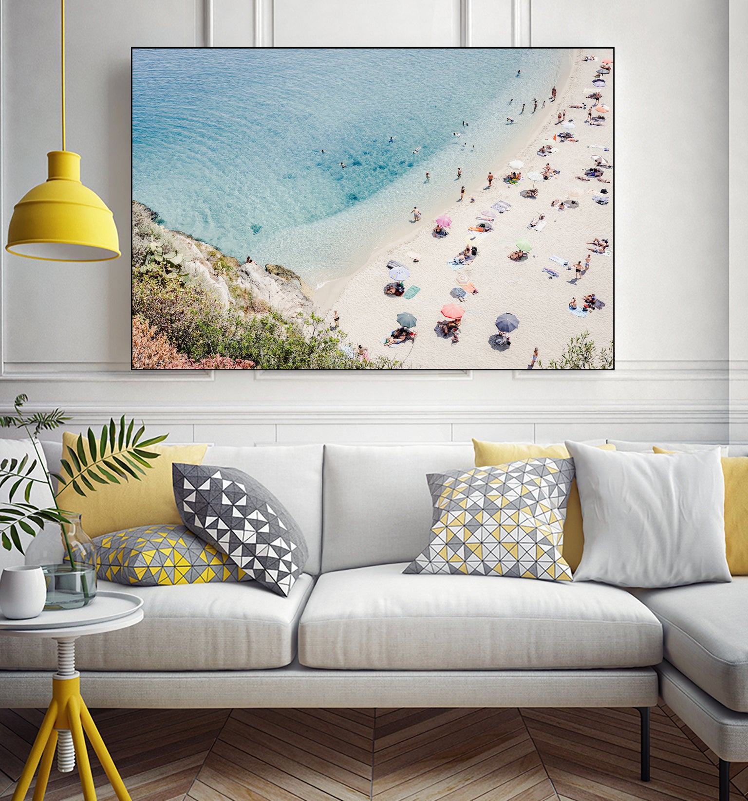 Tropea beach in Italy by Photolovers on GIANT ART - umbrella photography umbrella