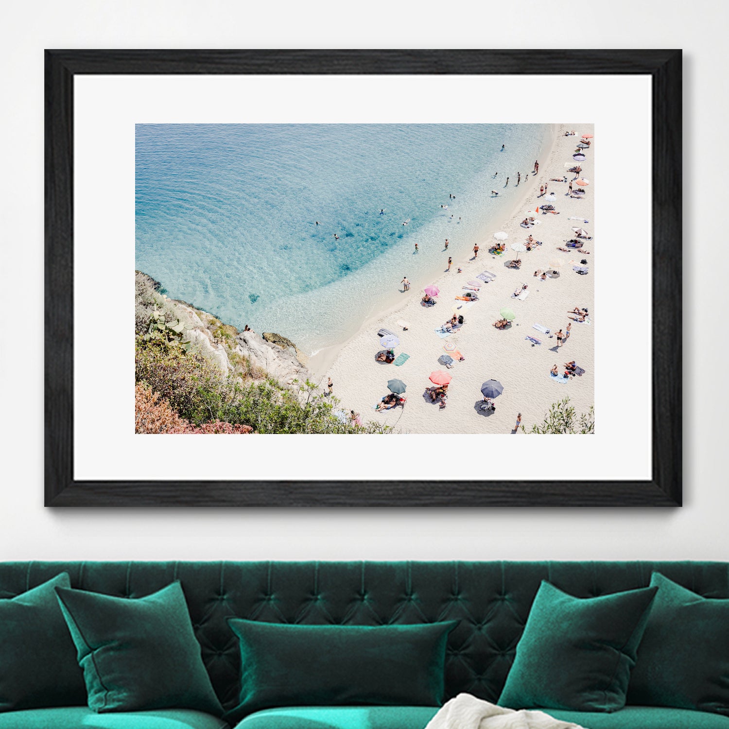 Tropea beach in Italy by Photolovers on GIANT ART - umbrella photography umbrella