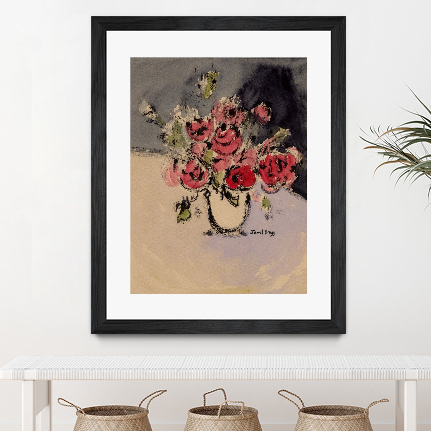 Bouquet With Beige Vase by Janel Bragg on GIANT ART - illustrations botanical illustrations