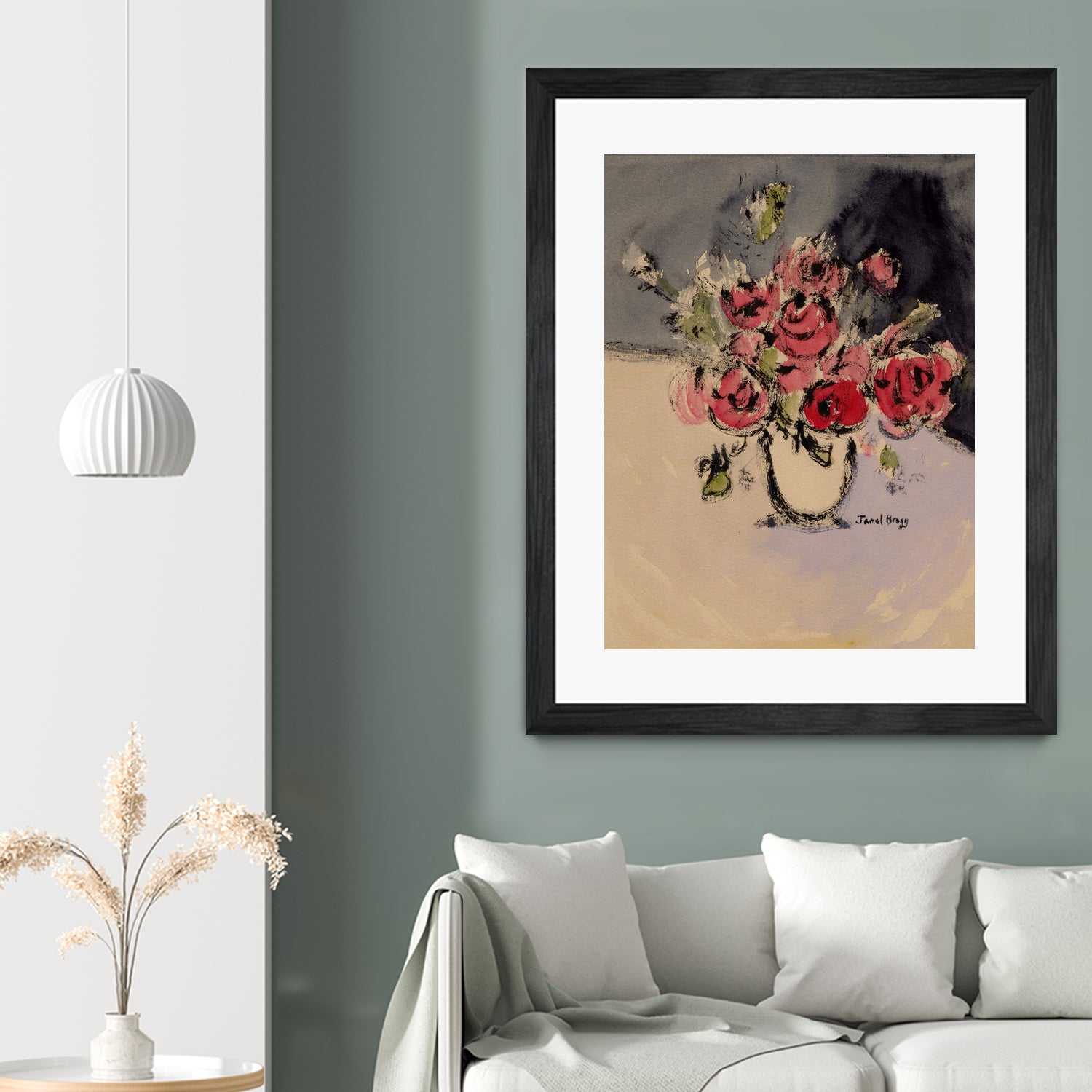Bouquet With Beige Vase by Janel Bragg on GIANT ART - illustrations botanical illustrations