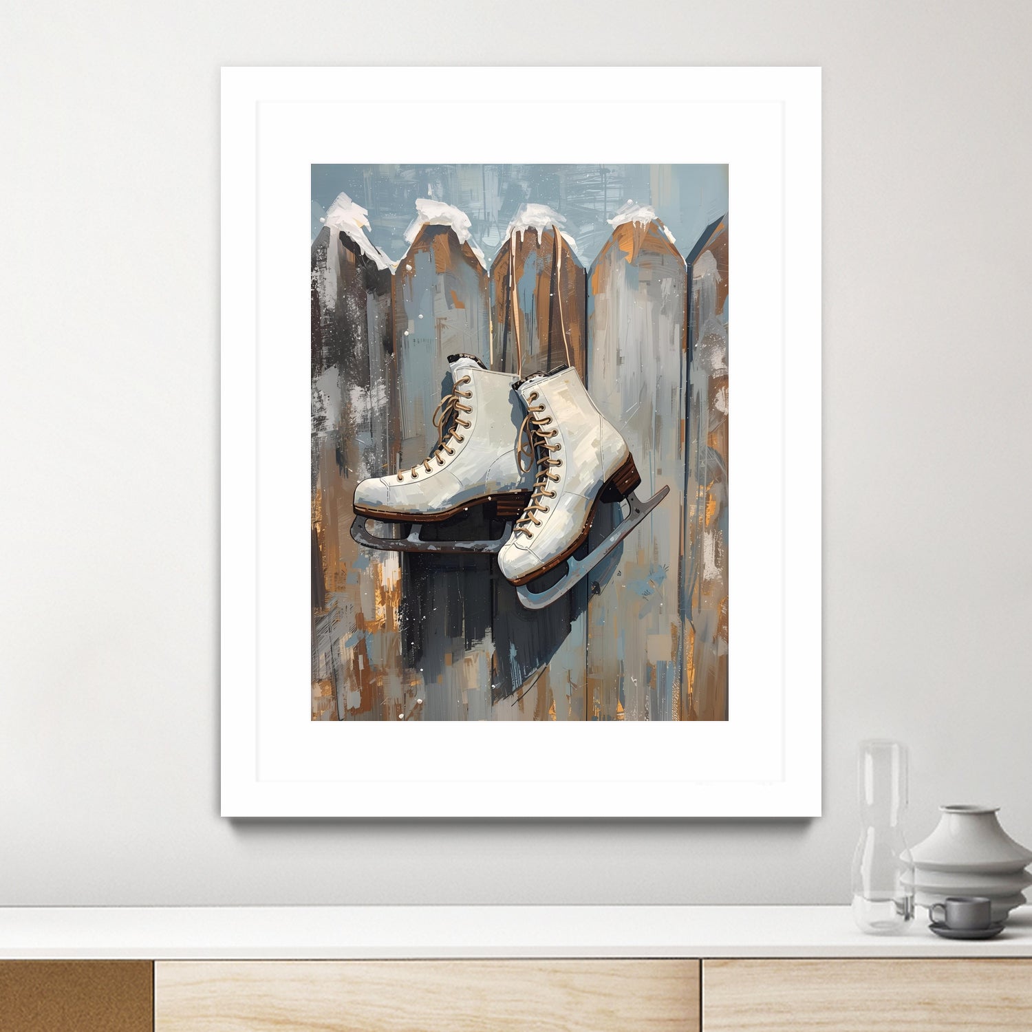 Schlittschuhe am Zaun by Ohkimiko on GIANT ART - schlittschuhe