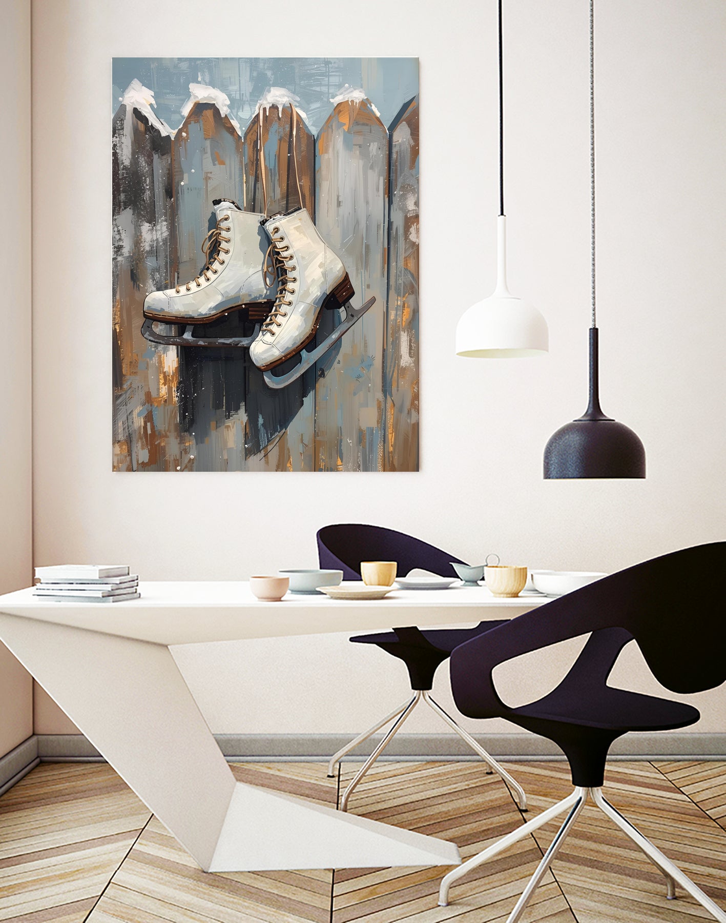 Schlittschuhe am Zaun by Ohkimiko on GIANT ART - schlittschuhe