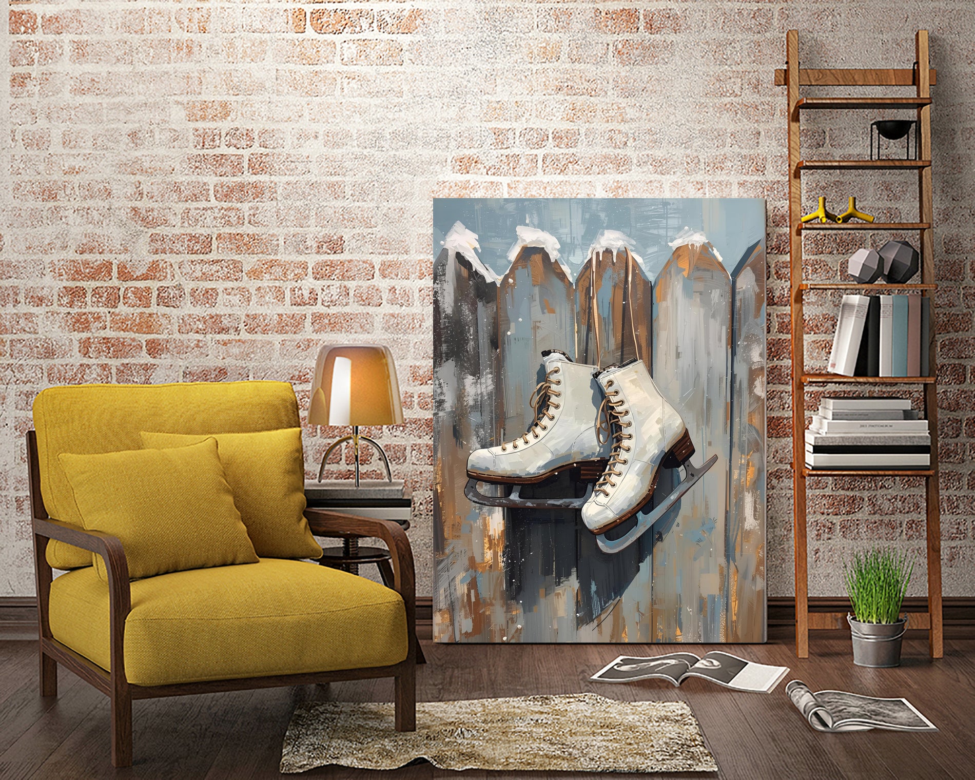 Schlittschuhe am Zaun by Ohkimiko on GIANT ART - schlittschuhe