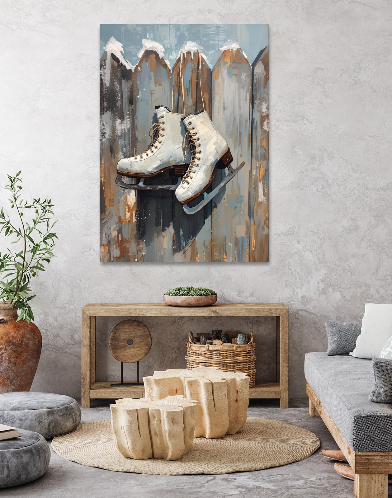 Schlittschuhe am Zaun by Ohkimiko on GIANT ART - schlittschuhe