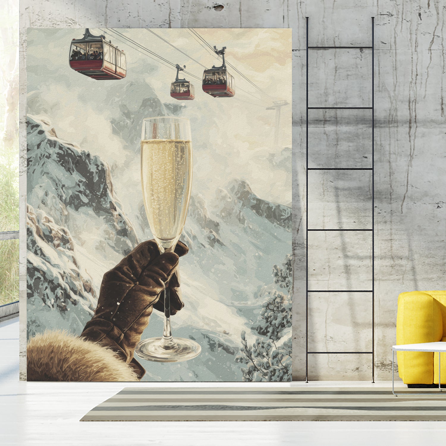 Bubbly Skiing by Andreas Magnusson on GIANT ART - figurative champagne