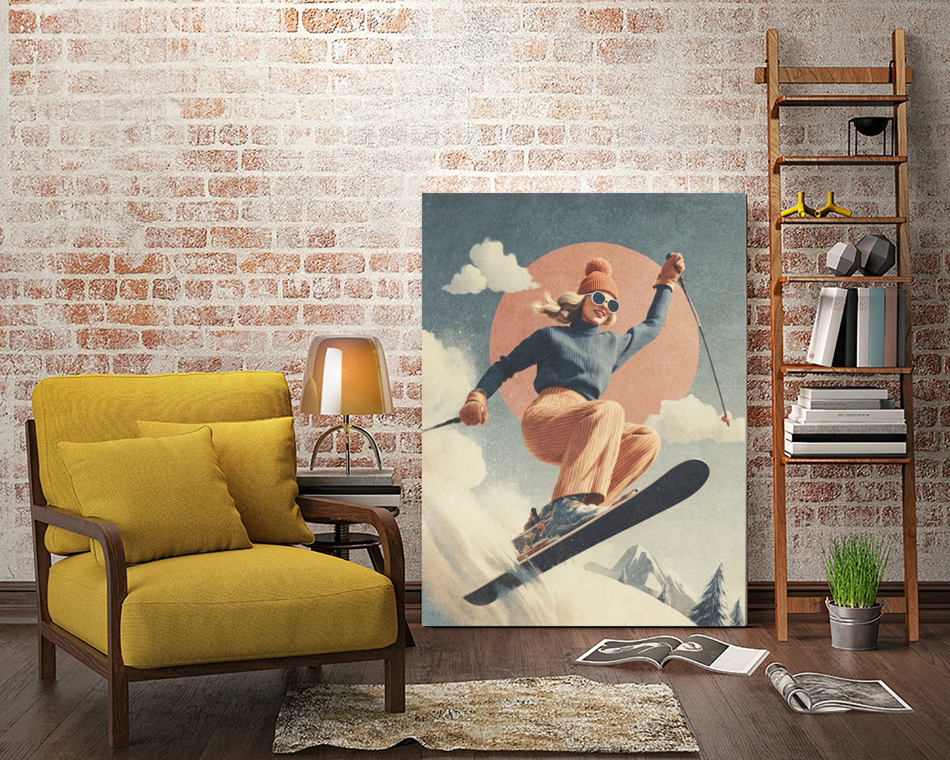 Skiing Adventure by Emel Tunaboylu on GIANT ART - skiing25
