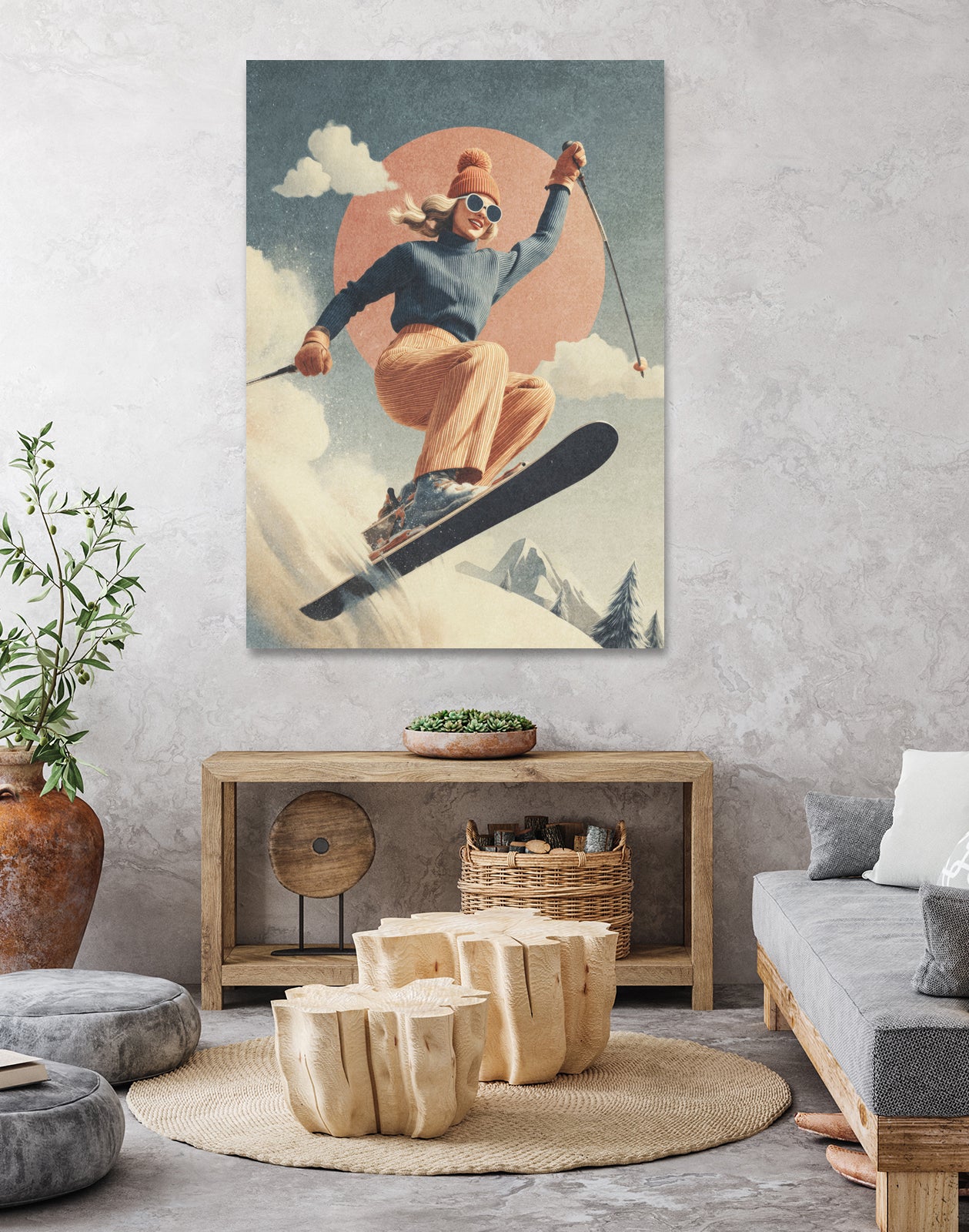 Skiing Adventure by Emel Tunaboylu on GIANT ART - skiing25