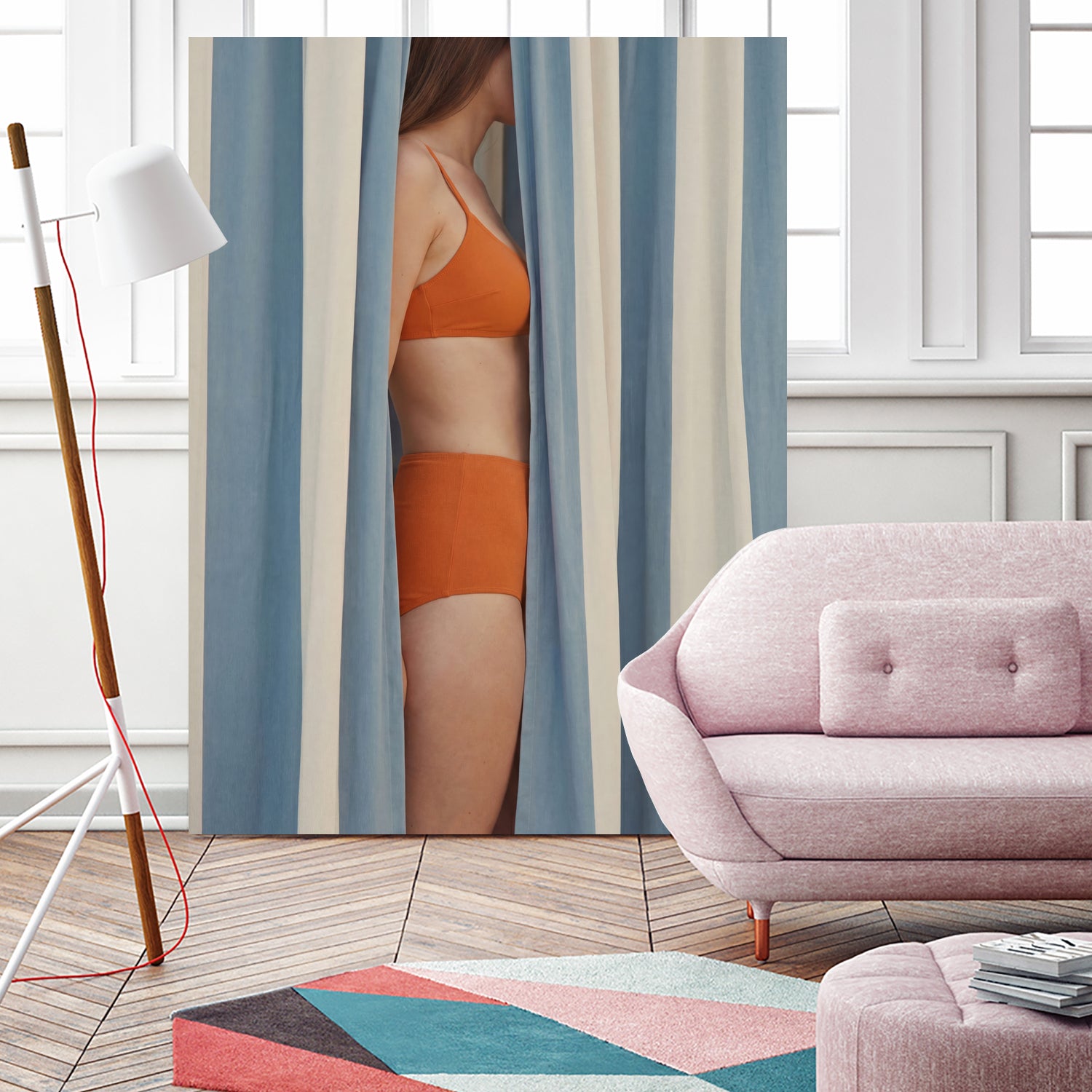 Behind the Curtains by Andreas Magnusson on GIANT ART - illustration woman