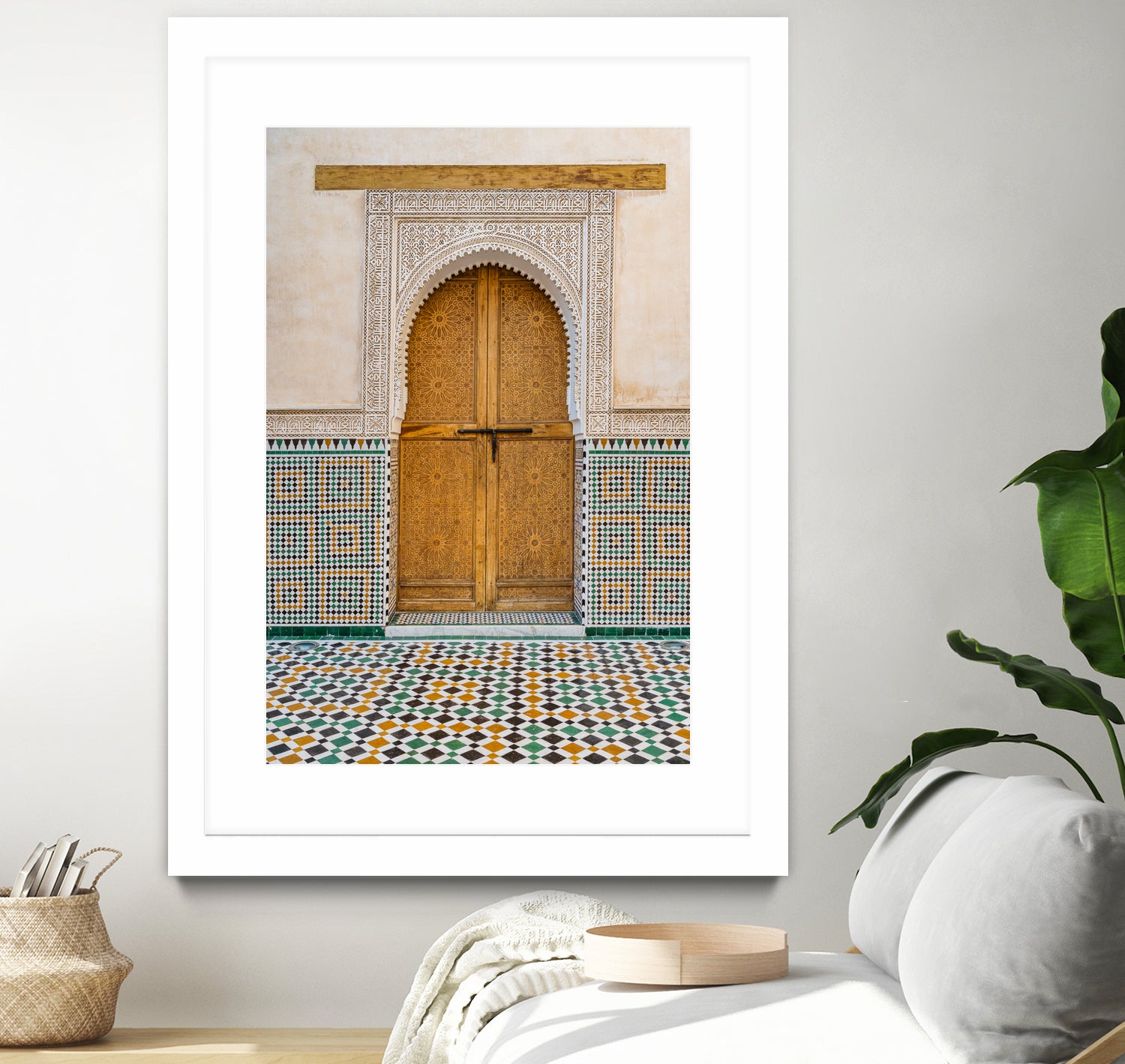 Decorated brown wooden door in Morocco by Photolovers on GIANT ART - photography morocco