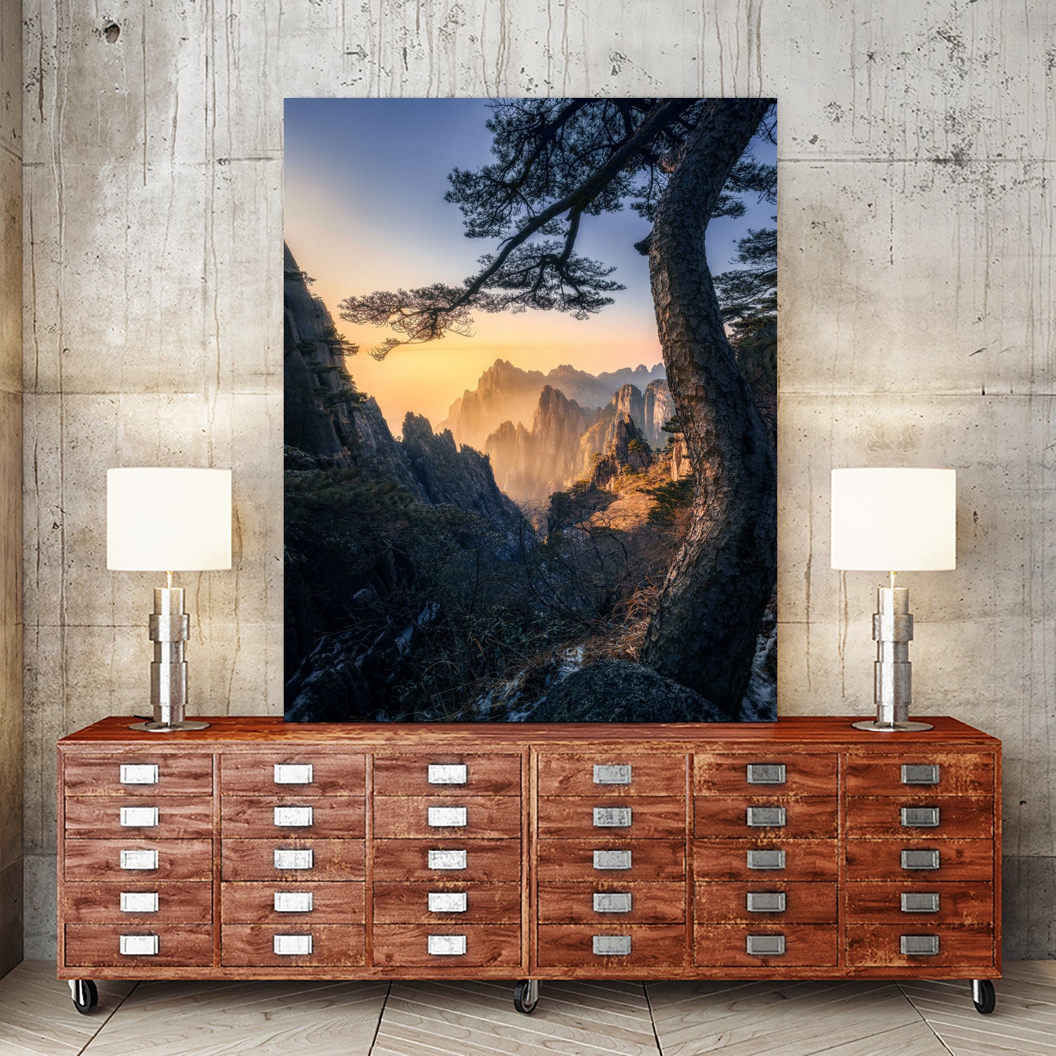 Forests towering over endless mountains by Yuan Cui on GIANT ART - photography