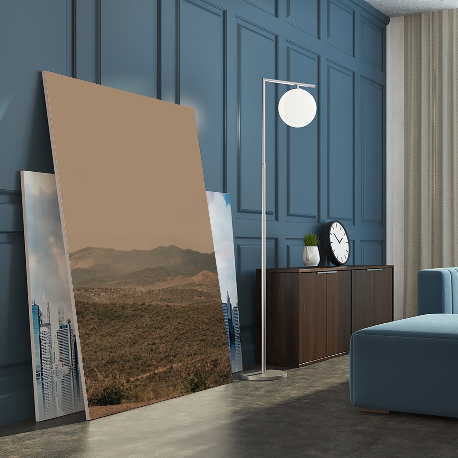 Atmospheric Layered Terrain Landscape With Warm Retro Tonal Haze by Stephanie Klatt on GIANT ART - textural landscape textural