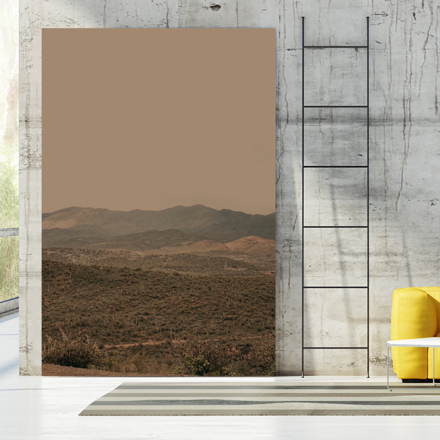 Atmospheric Layered Terrain Landscape With Warm Retro Tonal Haze by Stephanie Klatt on GIANT ART - textural landscape textural