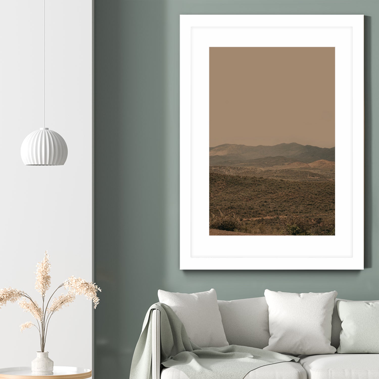 Atmospheric Layered Terrain Landscape With Warm Retro Tonal Haze by Stephanie Klatt on GIANT ART - textural landscape textural