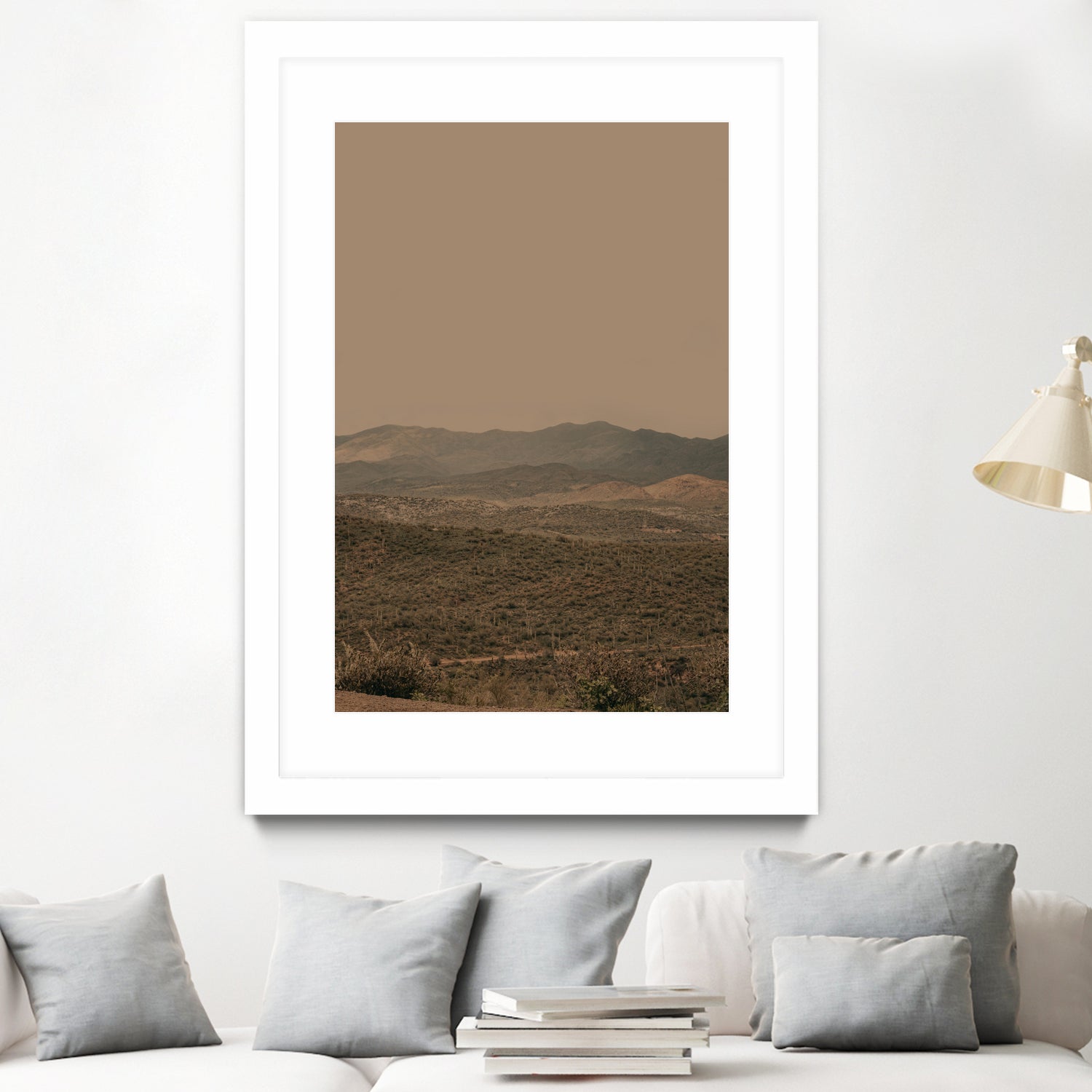 Atmospheric Layered Terrain Landscape With Warm Retro Tonal Haze by Stephanie Klatt on GIANT ART - textural landscape textural