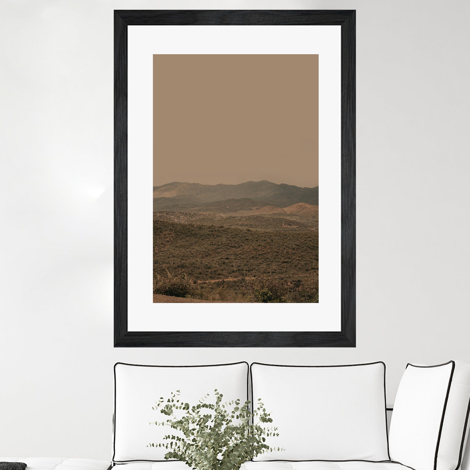 Atmospheric Layered Terrain Landscape With Warm Retro Tonal Haze by Stephanie Klatt on GIANT ART - textural landscape textural