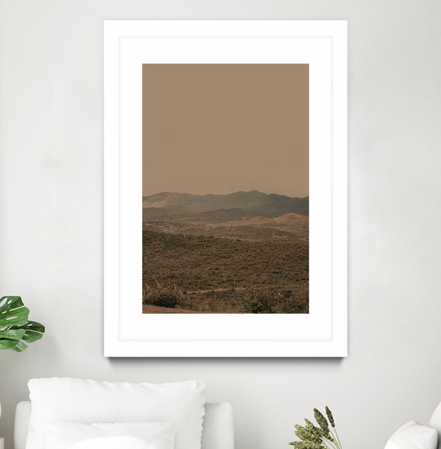 Atmospheric Layered Terrain Landscape With Warm Retro Tonal Haze by Stephanie Klatt on GIANT ART - textural landscape textural