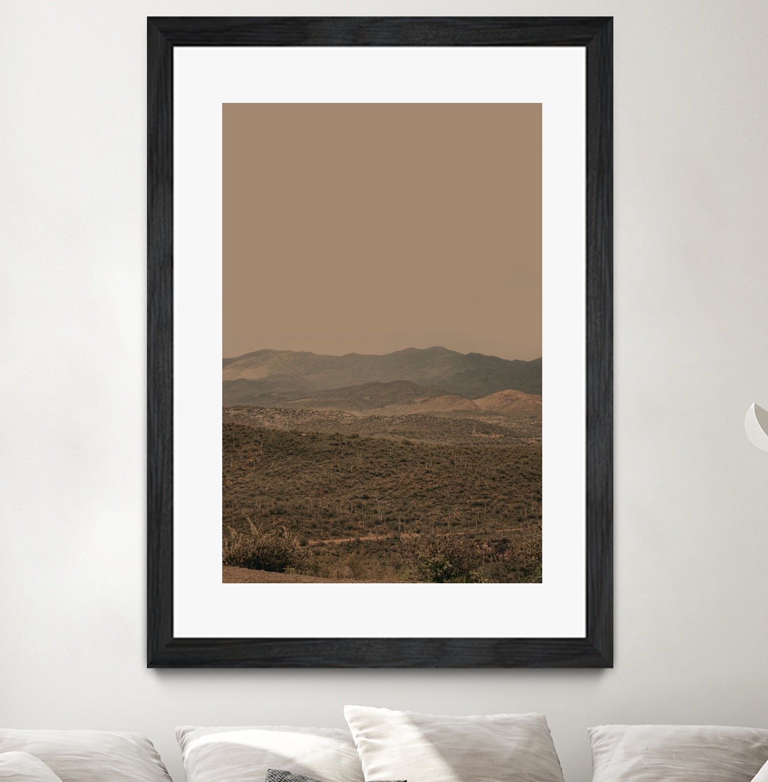 Atmospheric Layered Terrain Landscape With Warm Retro Tonal Haze by Stephanie Klatt on GIANT ART - textural landscape textural